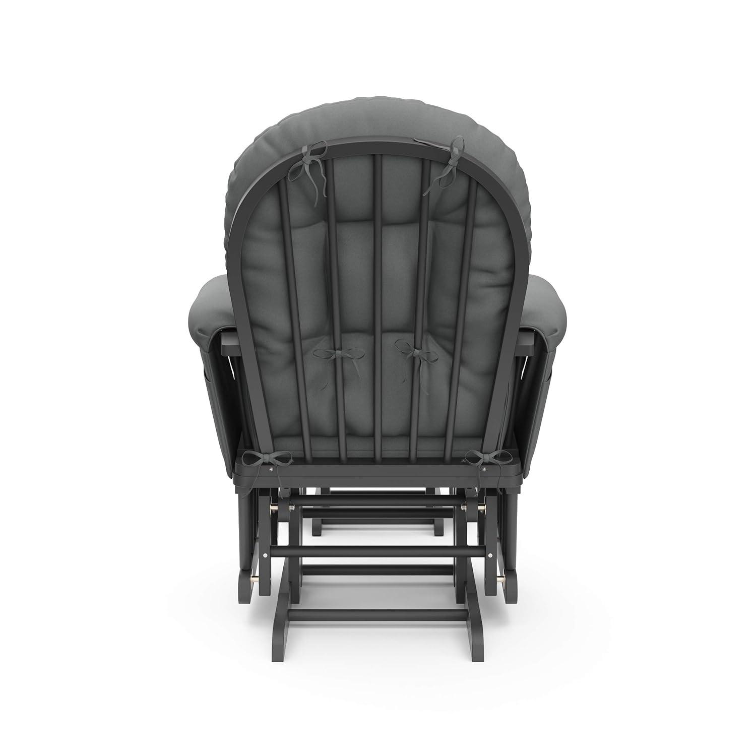 imageStorkcraft Premium Hoop Glider ampamp Ottoman NaturalBeige GREENGUARD Gold Certified Nursery Glider Solid Wood Craftsmanship SmoothGliding Nursery Chair and Ottoman AwardWinningGrayGray