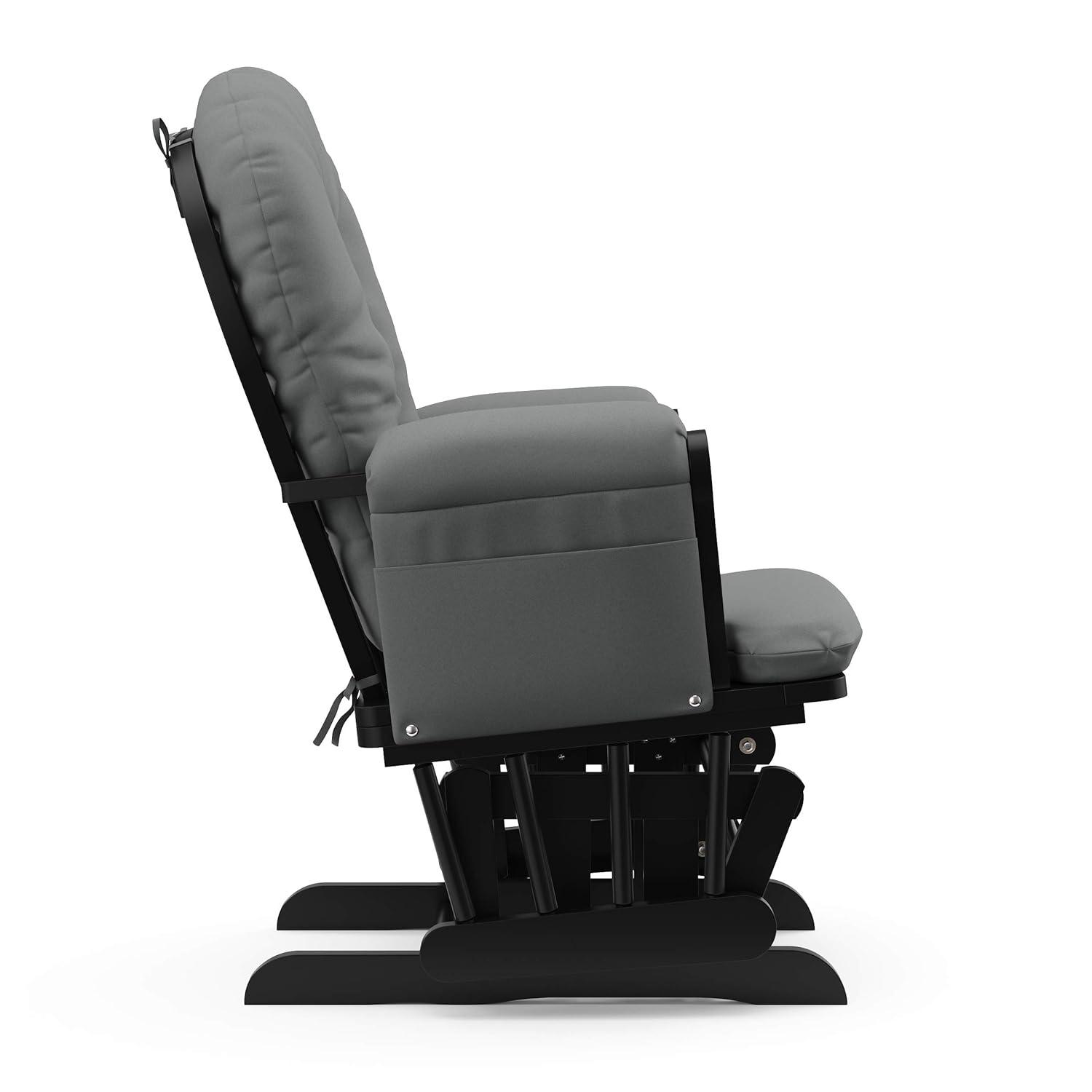 imageStorkcraft Premium Hoop Glider ampamp Ottoman NaturalBeige GREENGUARD Gold Certified Nursery Glider Solid Wood Craftsmanship SmoothGliding Nursery Chair and Ottoman AwardWinningBlackGray