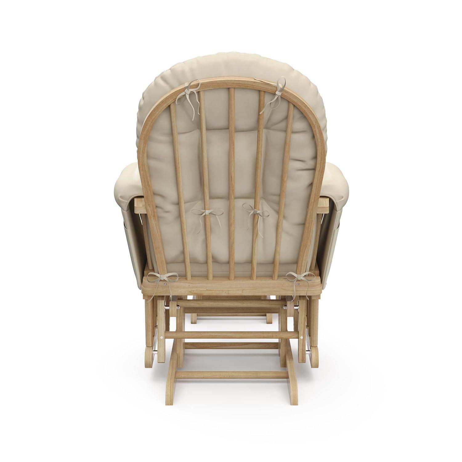 imageStorkcraft Premium Hoop Glider ampamp Ottoman NaturalBeige GREENGUARD Gold Certified Nursery Glider Solid Wood Craftsmanship SmoothGliding Nursery Chair and Ottoman AwardWinningNaturalBeige