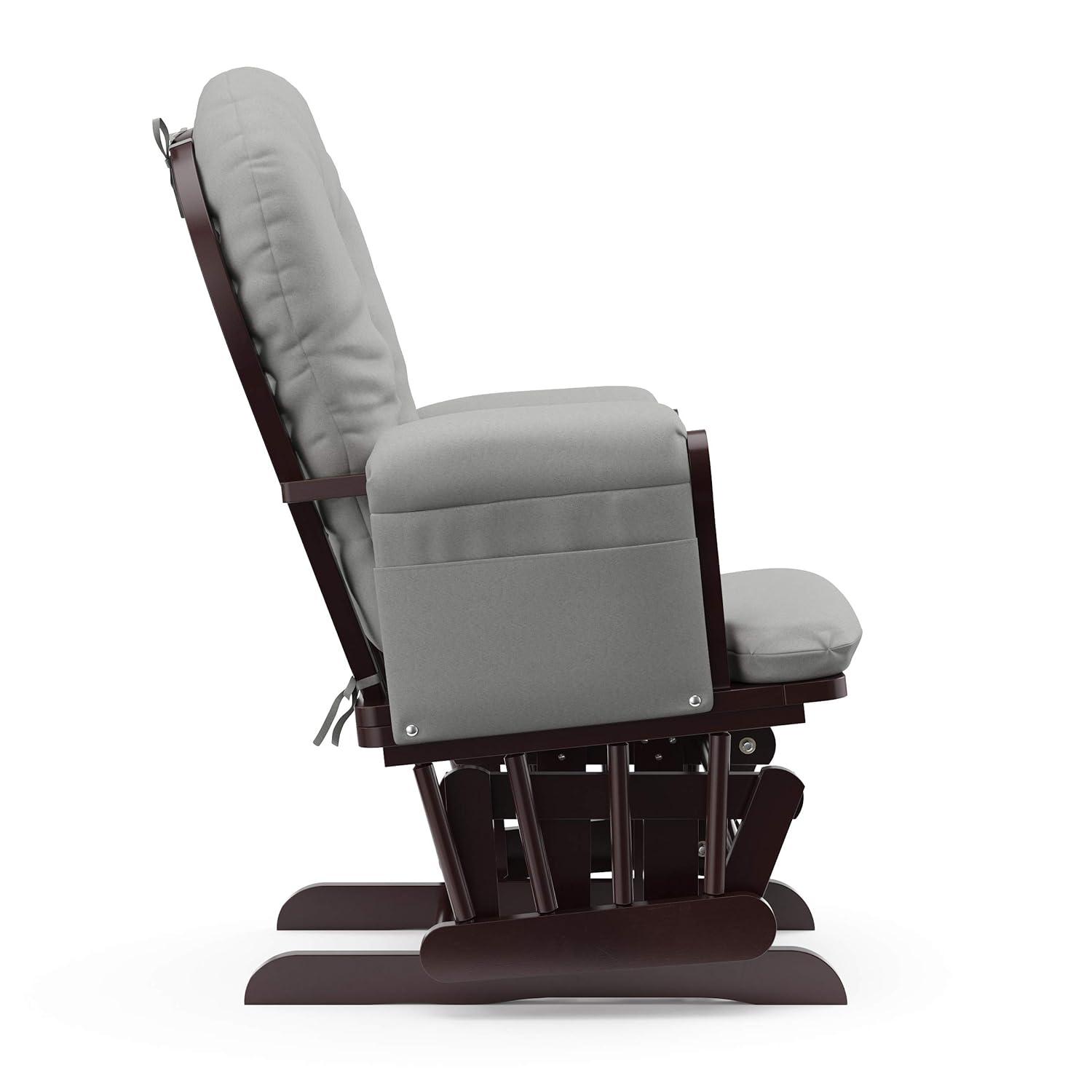 imageStorkcraft Premium Hoop Glider ampamp Ottoman NaturalBeige GREENGUARD Gold Certified Nursery Glider Solid Wood Craftsmanship SmoothGliding Nursery Chair and Ottoman AwardWinningEspressoLight Gray