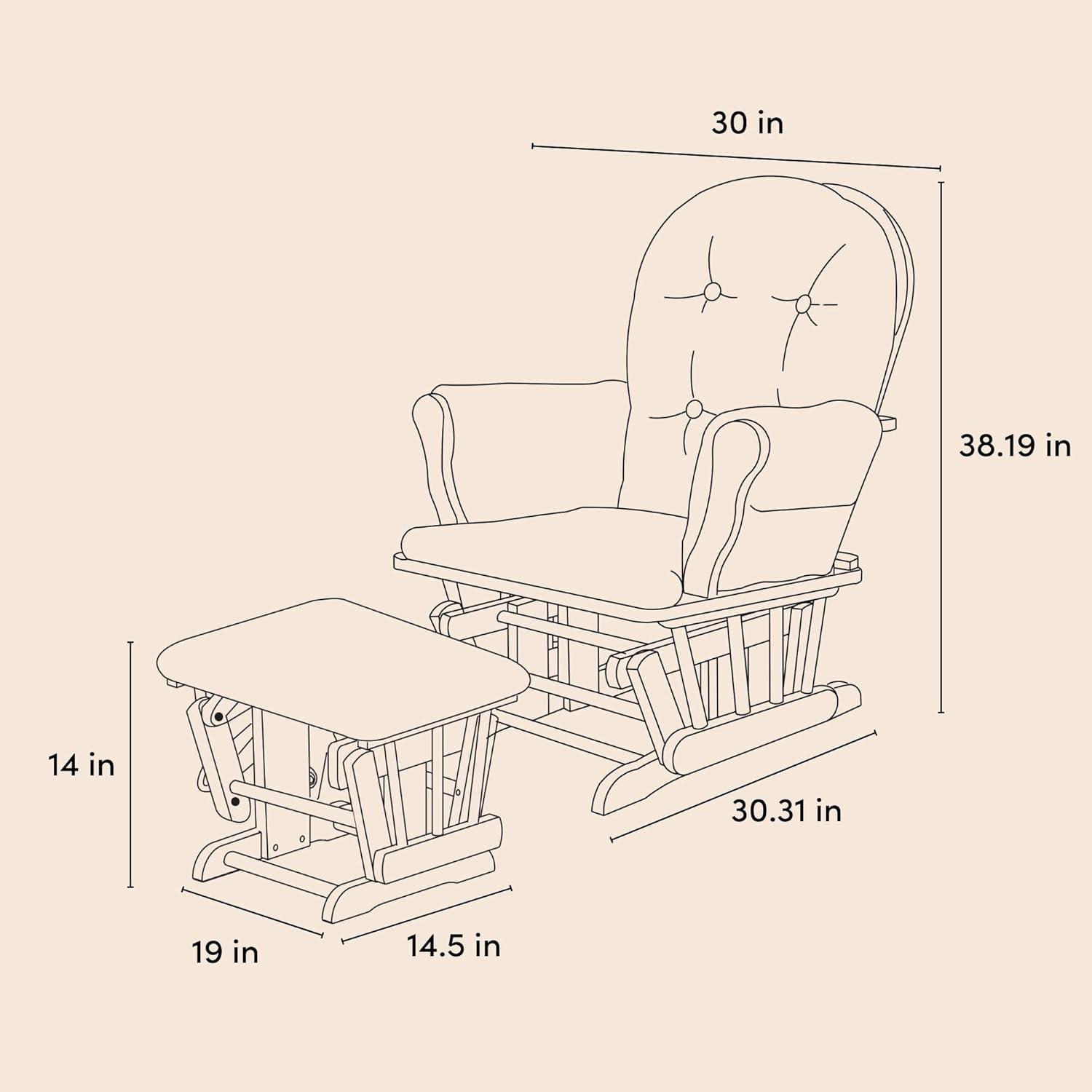 imageStorkcraft Premium Hoop Glider ampamp Ottoman NaturalBeige GREENGUARD Gold Certified Nursery Glider Solid Wood Craftsmanship SmoothGliding Nursery Chair and Ottoman AwardWinningNaturalBeige