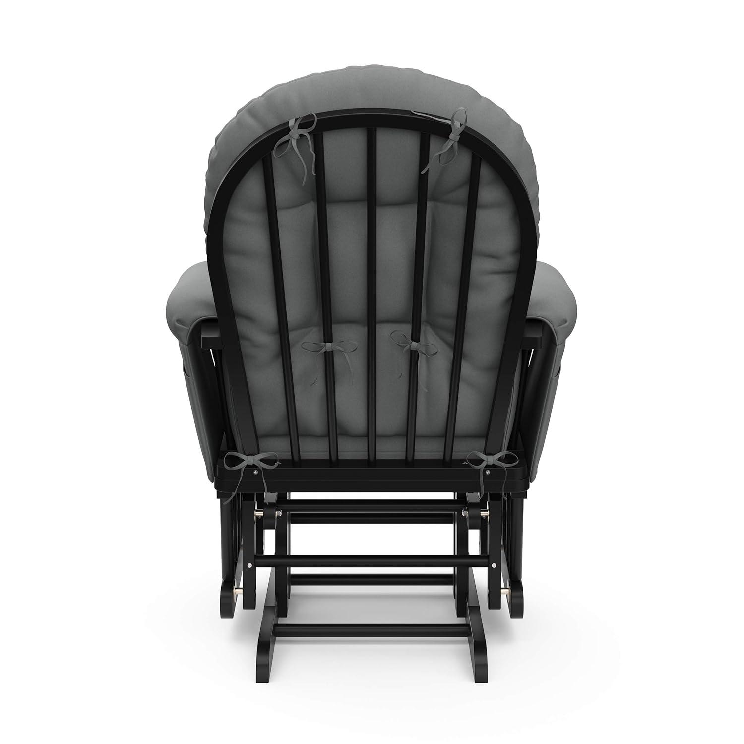 imageStorkcraft Premium Hoop Glider ampamp Ottoman NaturalBeige GREENGUARD Gold Certified Nursery Glider Solid Wood Craftsmanship SmoothGliding Nursery Chair and Ottoman AwardWinningBlackGray