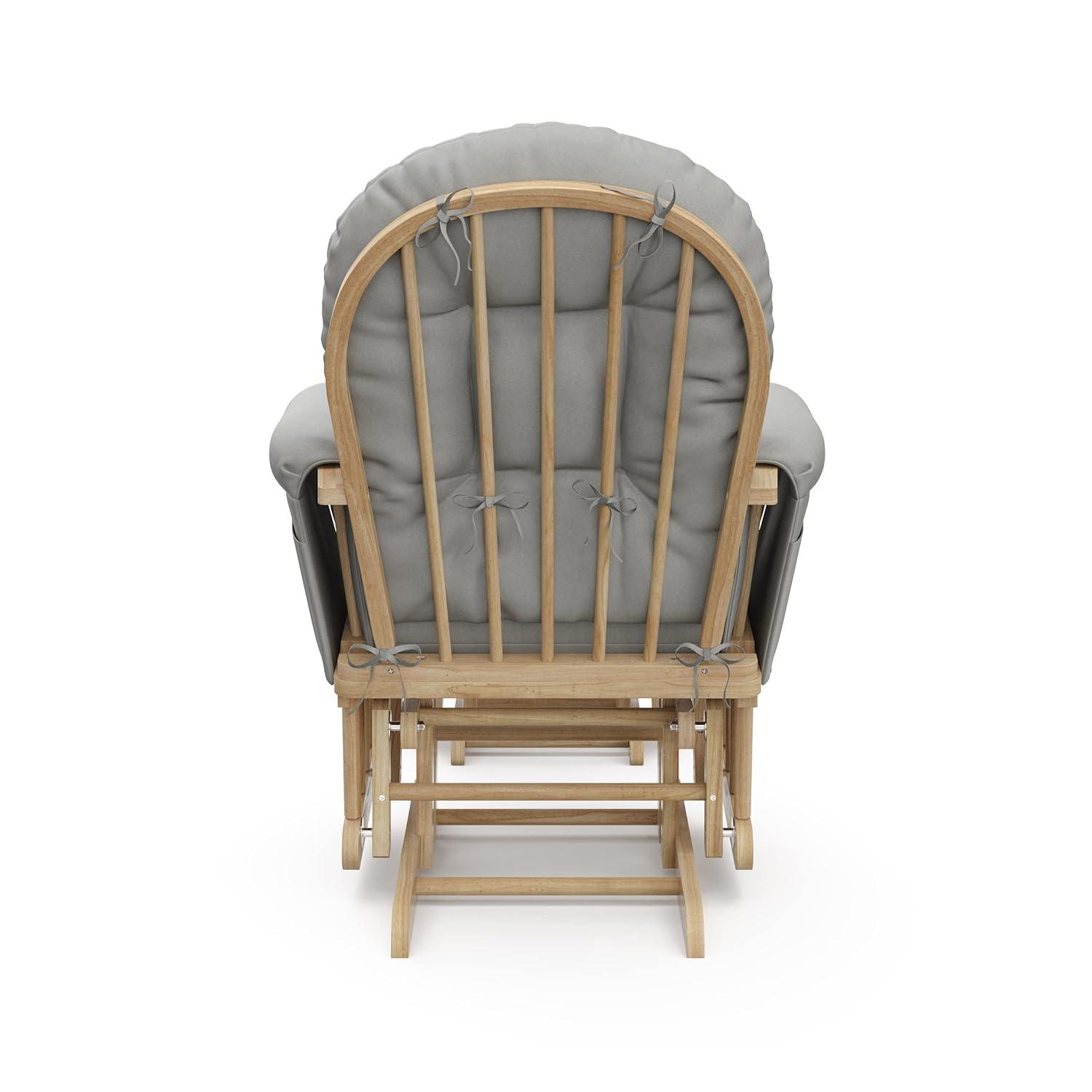 imageStorkcraft Premium Hoop Glider ampamp Ottoman NaturalBeige GREENGUARD Gold Certified Nursery Glider Solid Wood Craftsmanship SmoothGliding Nursery Chair and Ottoman AwardWinningNaturalLight Gray