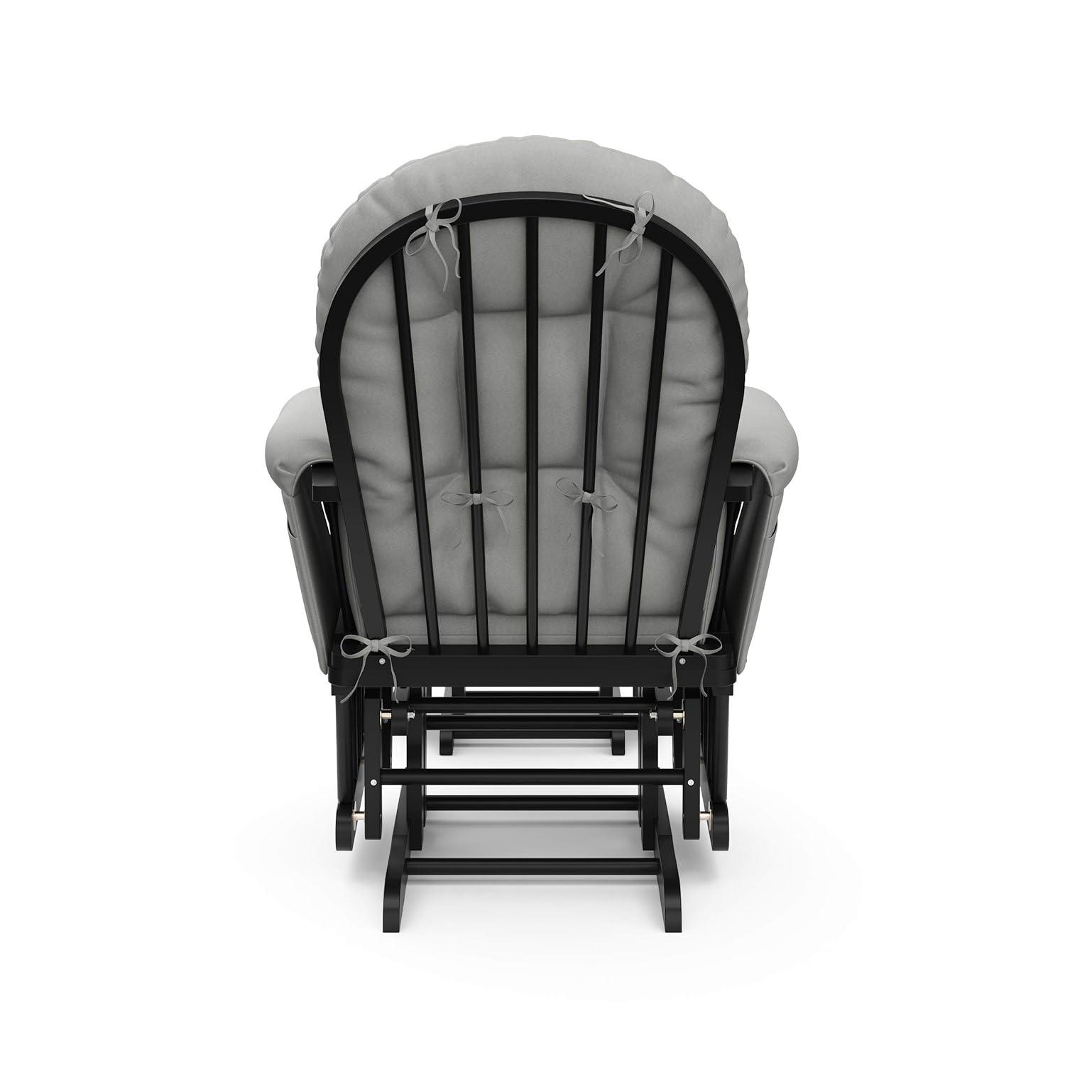 imageStorkcraft Premium Hoop Glider ampamp Ottoman NaturalBeige GREENGUARD Gold Certified Nursery Glider Solid Wood Craftsmanship SmoothGliding Nursery Chair and Ottoman AwardWinningBlackLight Gray