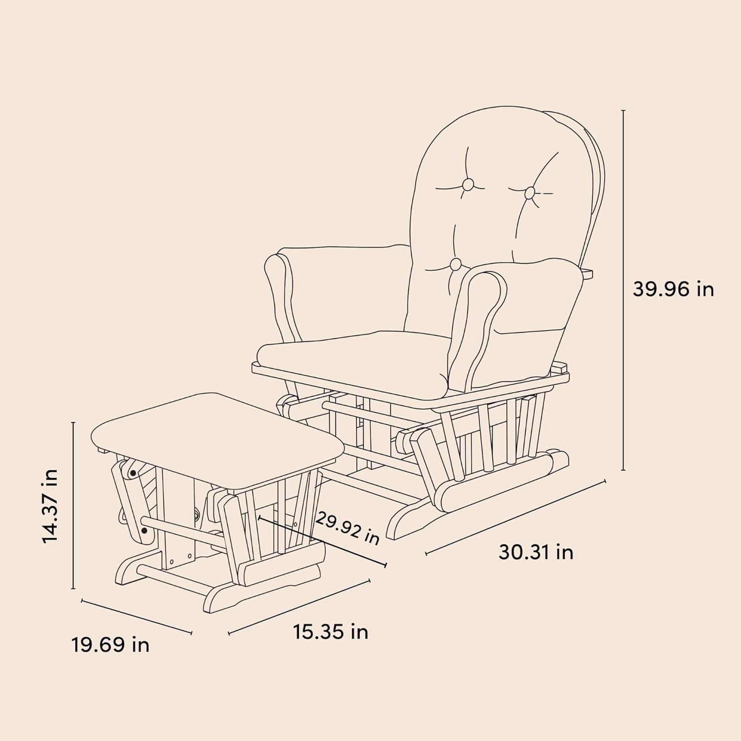 imageStorkcraft Premium Hoop Glider ampamp Ottoman NaturalBeige GREENGUARD Gold Certified Nursery Glider Solid Wood Craftsmanship SmoothGliding Nursery Chair and Ottoman AwardWinningEspressoBeige