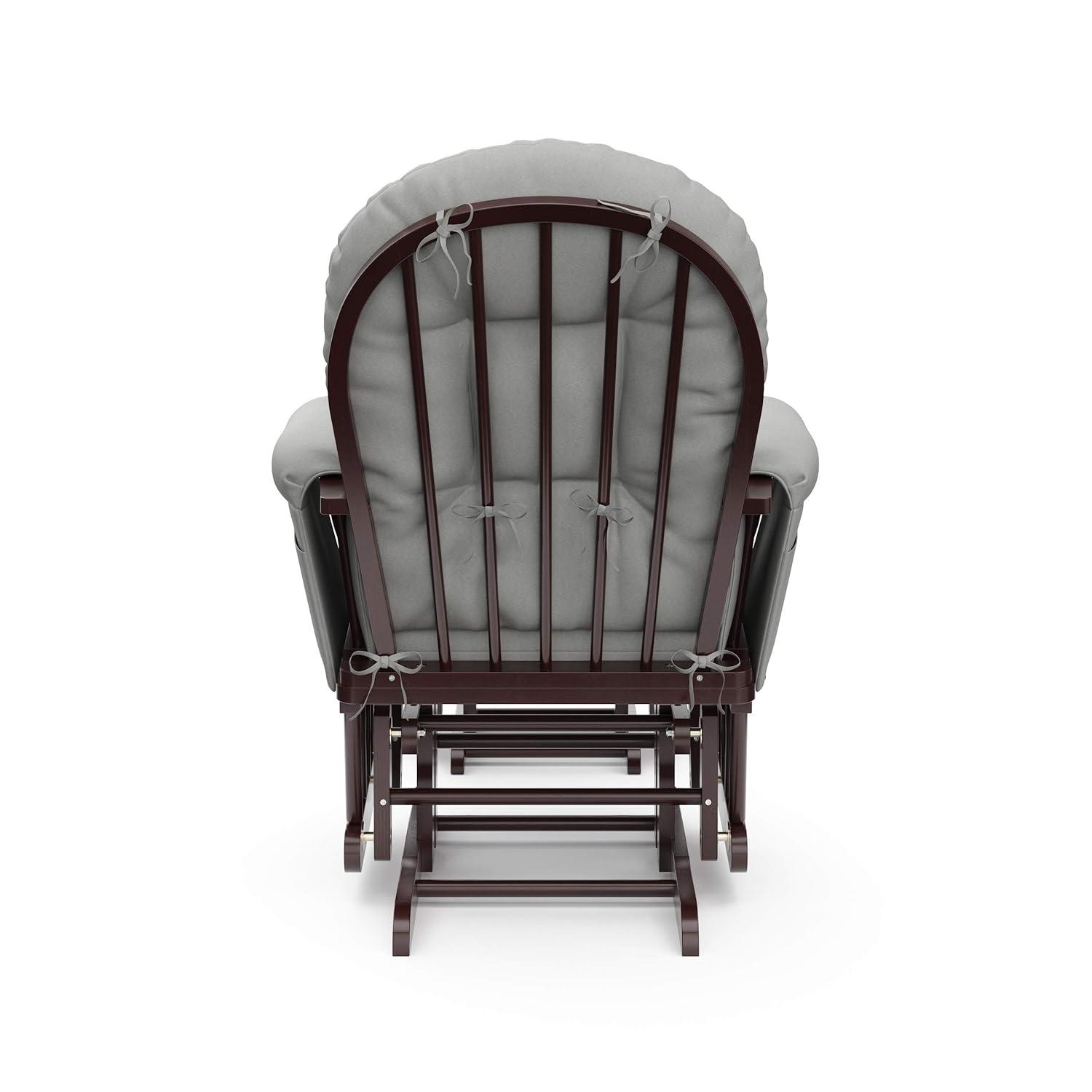 imageStorkcraft Premium Hoop Glider ampamp Ottoman NaturalBeige GREENGUARD Gold Certified Nursery Glider Solid Wood Craftsmanship SmoothGliding Nursery Chair and Ottoman AwardWinningEspressoLight Gray