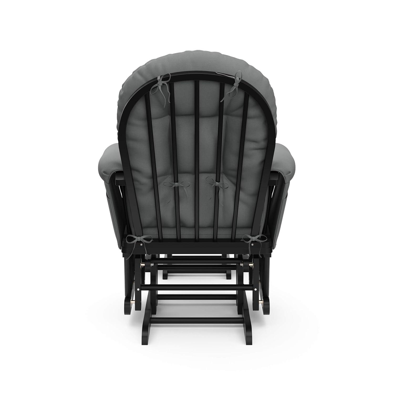 imageStorkcraft Premium Hoop Glider ampamp Ottoman NaturalBeige GREENGUARD Gold Certified Nursery Glider Solid Wood Craftsmanship SmoothGliding Nursery Chair and Ottoman AwardWinningBlackGray