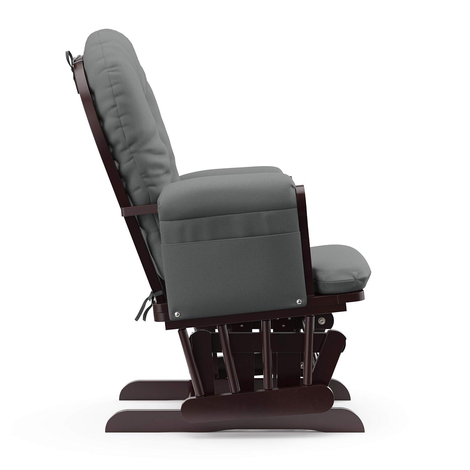 imageStorkcraft Premium Hoop Glider ampamp Ottoman NaturalBeige GREENGUARD Gold Certified Nursery Glider Solid Wood Craftsmanship SmoothGliding Nursery Chair and Ottoman AwardWinningEspressoGray