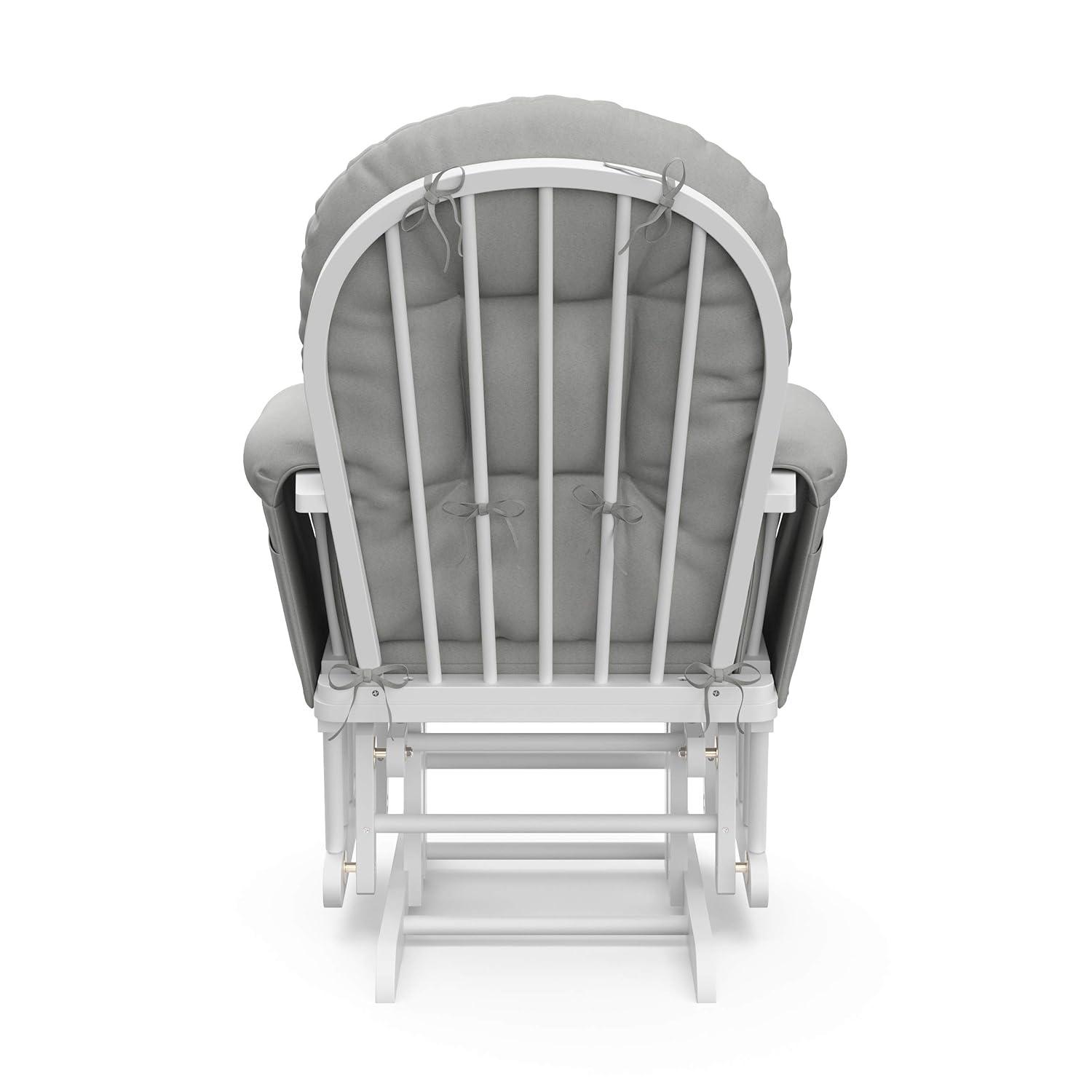 imageStorkcraft Premium Hoop Glider ampamp Ottoman NaturalBeige GREENGUARD Gold Certified Nursery Glider Solid Wood Craftsmanship SmoothGliding Nursery Chair and Ottoman AwardWinningWhiteLight Gray