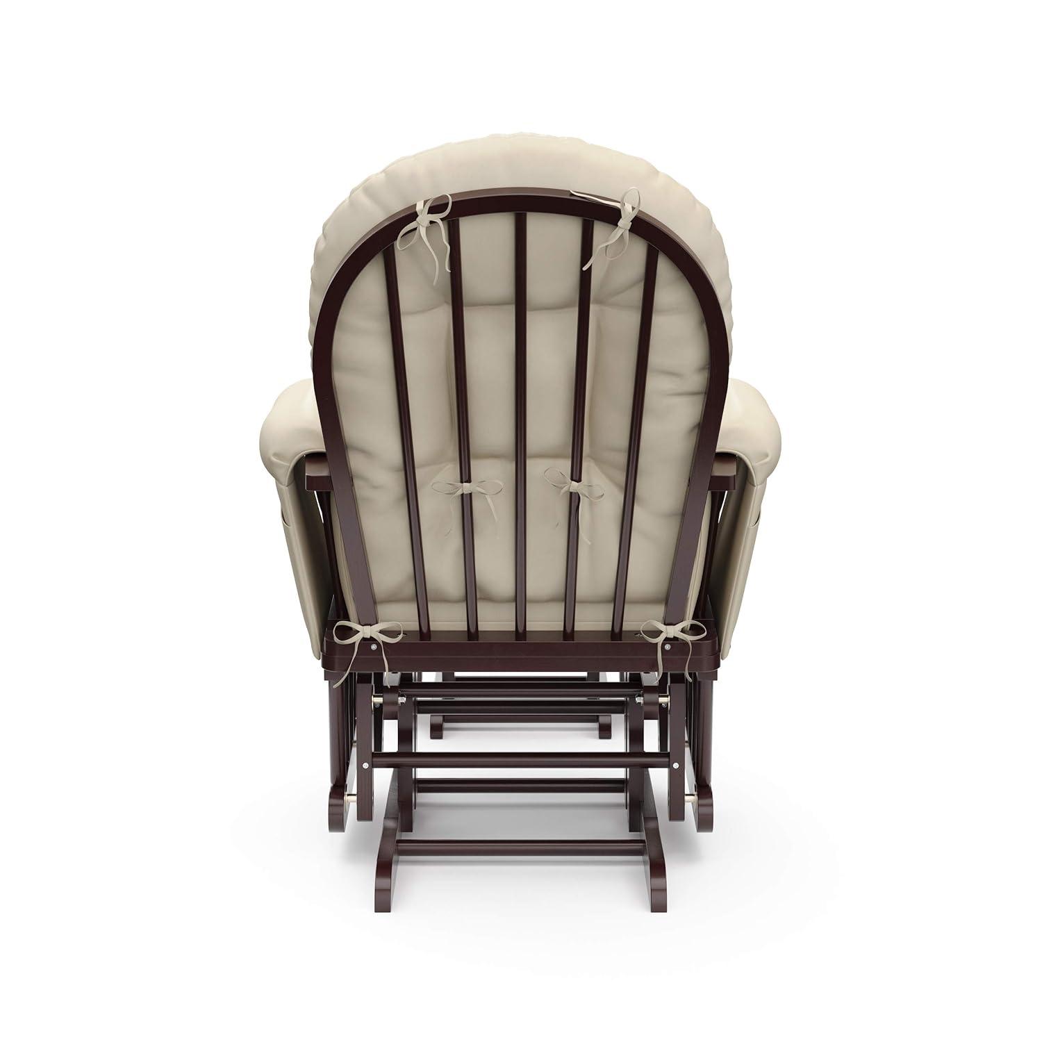 imageStorkcraft Premium Hoop Glider ampamp Ottoman NaturalBeige GREENGUARD Gold Certified Nursery Glider Solid Wood Craftsmanship SmoothGliding Nursery Chair and Ottoman AwardWinningEspressoBeige