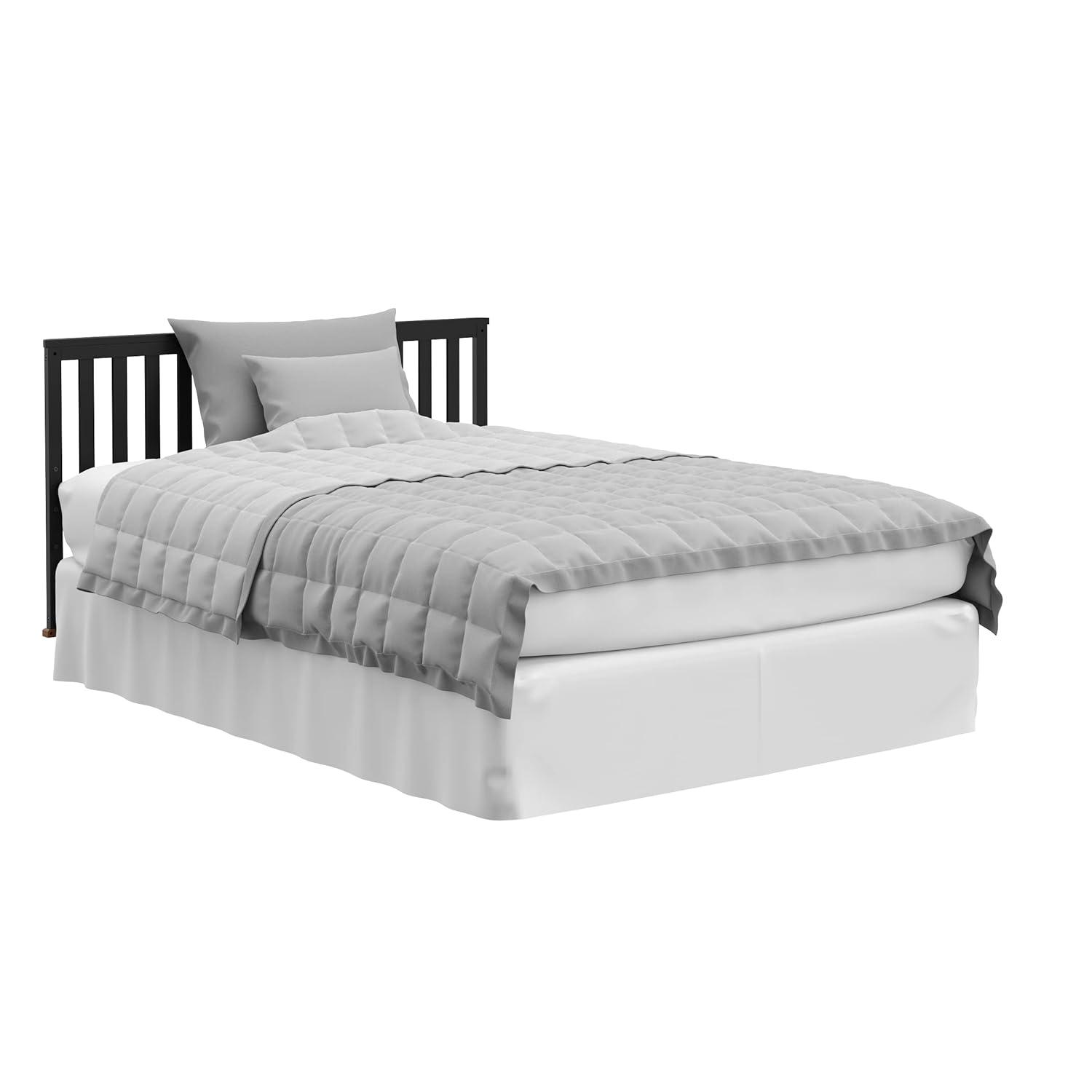 imageStorkcraft Santa Monica 5in1 Convertible Crib White with Vintage Driftwood GREENGUARD Gold Certified Modern Design TwoTone Baby Crib Converts to Toddler Bed Daybed and FullSize BedBlackVintage Driftwood