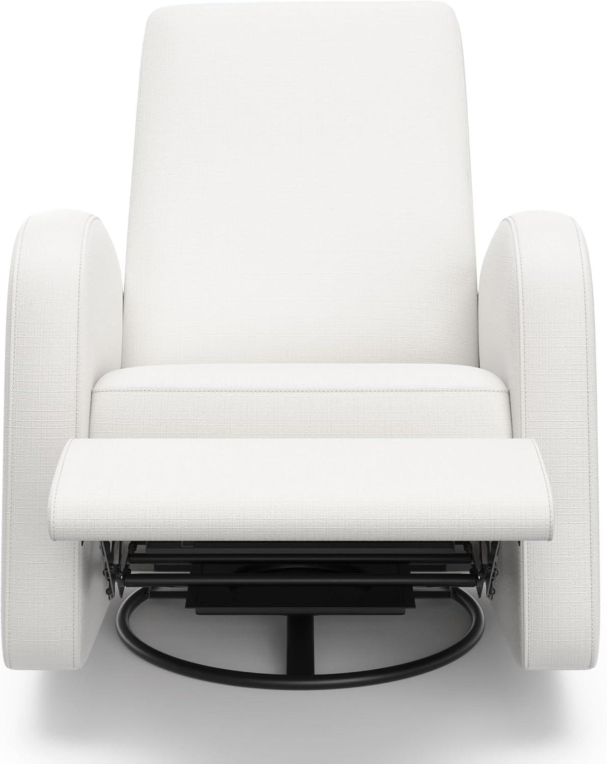 imageStorkcraft Santa Monica Power Recliner Swivel Glider Ivory Basketweave Effortless Electronic Power Recline USBA ampamp USBC ChargerIvory Basketweave