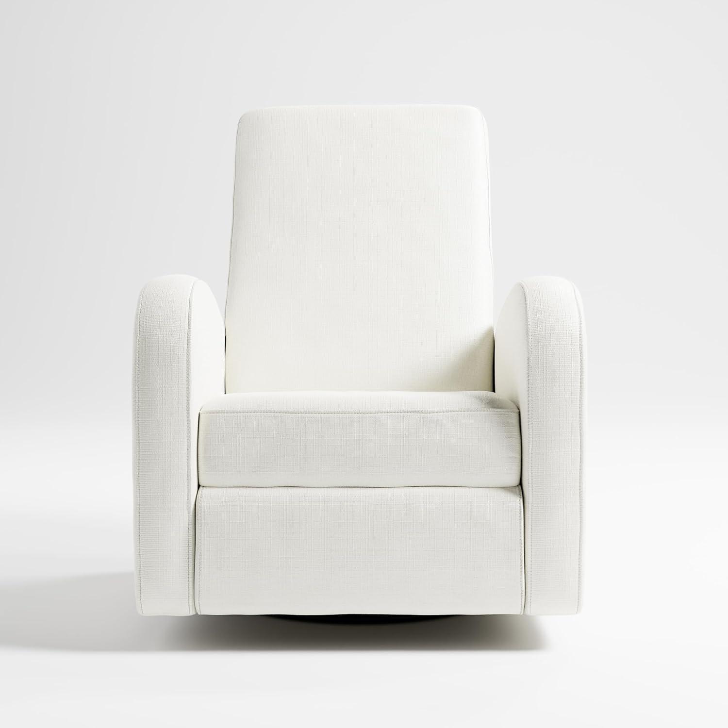 imageStorkcraft Santa Monica Power Recliner Swivel Glider Ivory Basketweave Effortless Electronic Power Recline USBA ampamp USBC ChargerIvory Basketweave