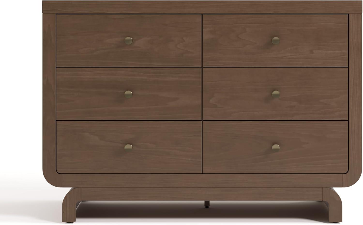 imageStorkcraft Santorini 2 Drawer Nightstand White ampamp Driftwood GREENGUARD Gold Certified Nightstand for Kids Bedroom Premium Wood with Curved Base Champagne Metal KnobsHazelnut