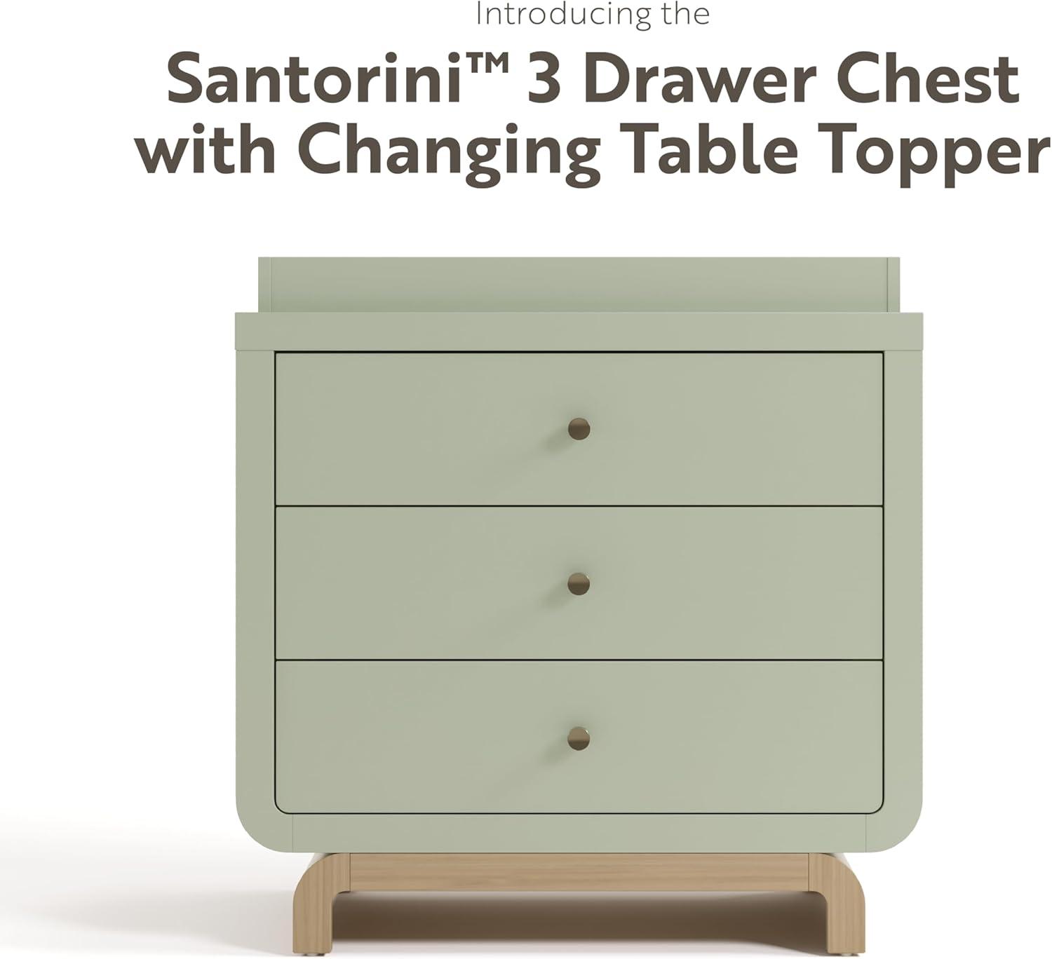 imageStorkcraft Santorini 2 Drawer Nightstand White ampamp Driftwood GREENGUARD Gold Certified Nightstand for Kids Bedroom Premium Wood with Curved Base Champagne Metal KnobsSage Driftwood