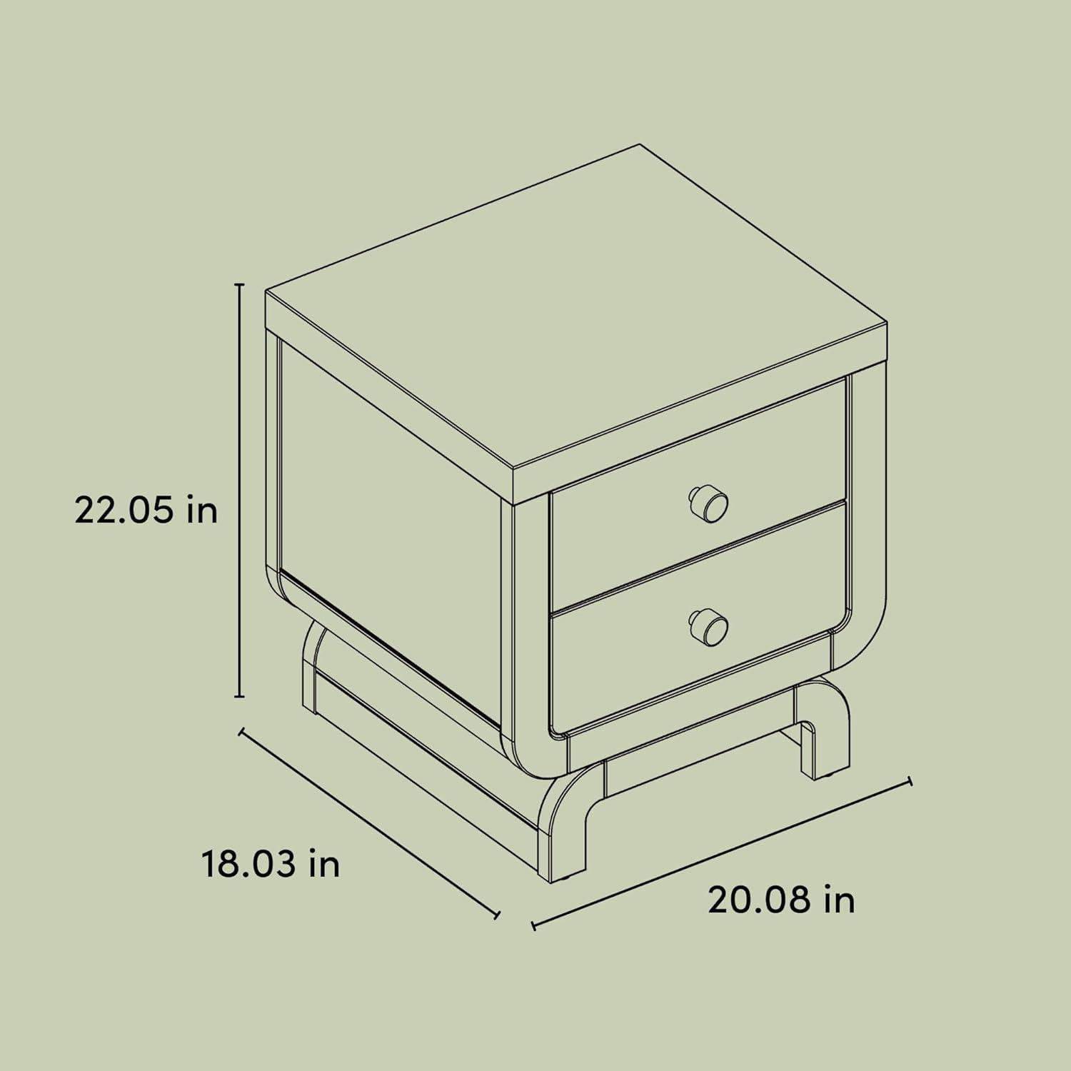 imageStorkcraft Santorini 2 Drawer Nightstand White ampamp Driftwood GREENGUARD Gold Certified Nightstand for Kids Bedroom Premium Wood with Curved Base Champagne Metal KnobsWhite Driftwood