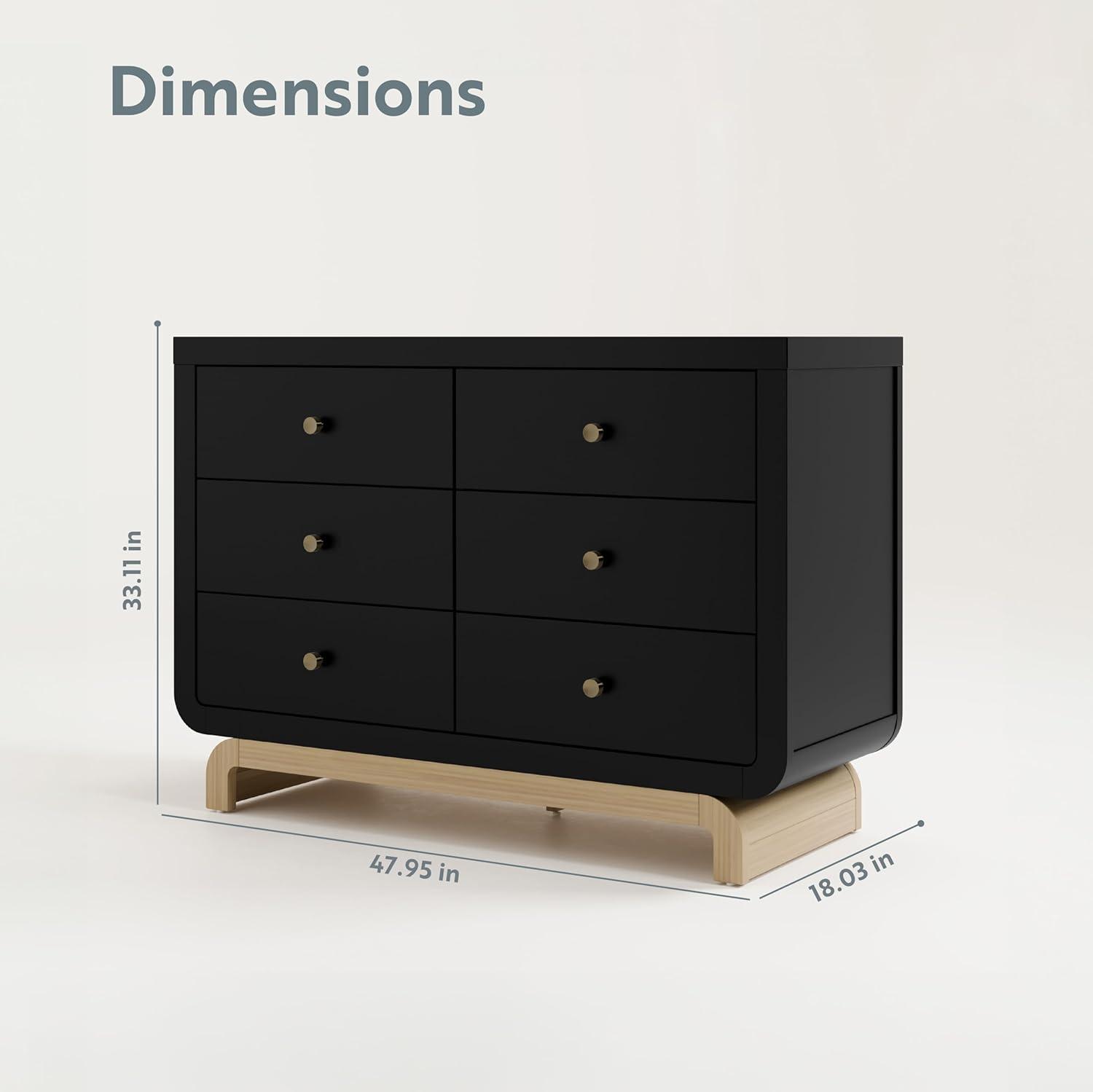 imageStorkcraft Santorini 2 Drawer Nightstand White ampamp Driftwood GREENGUARD Gold Certified Nightstand for Kids Bedroom Premium Wood with Curved Base Champagne Metal KnobsBlack Driftwood