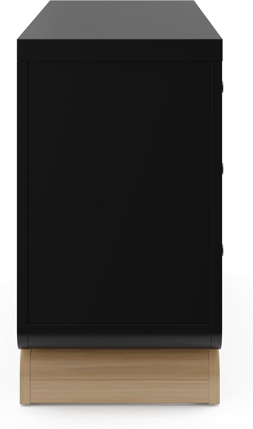 imageStorkcraft Santorini 2 Drawer Nightstand White ampamp Driftwood GREENGUARD Gold Certified Nightstand for Kids Bedroom Premium Wood with Curved Base Champagne Metal KnobsBlack Driftwood