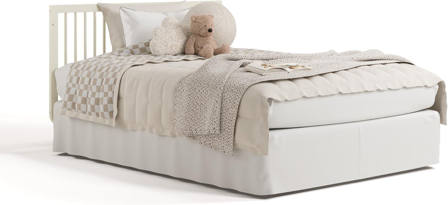 imageStorkcraft Santorini Deluxe 3in1 Convertible Bassinet Frosted Oat with Driftwood GREENGUARD Gold Certified Wood Baby Bassinet Includes WaterResistant Mattress Converts to Toy Box and BookcaseFrosted Oat With Driftwood