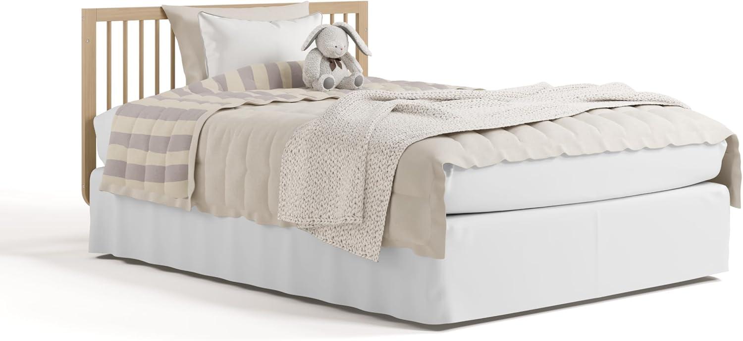 imageStorkcraft Santorini Deluxe 3in1 Convertible Bassinet Frosted Oat with Driftwood GREENGUARD Gold Certified Wood Baby Bassinet Includes WaterResistant Mattress Converts to Toy Box and BookcaseDriftwood