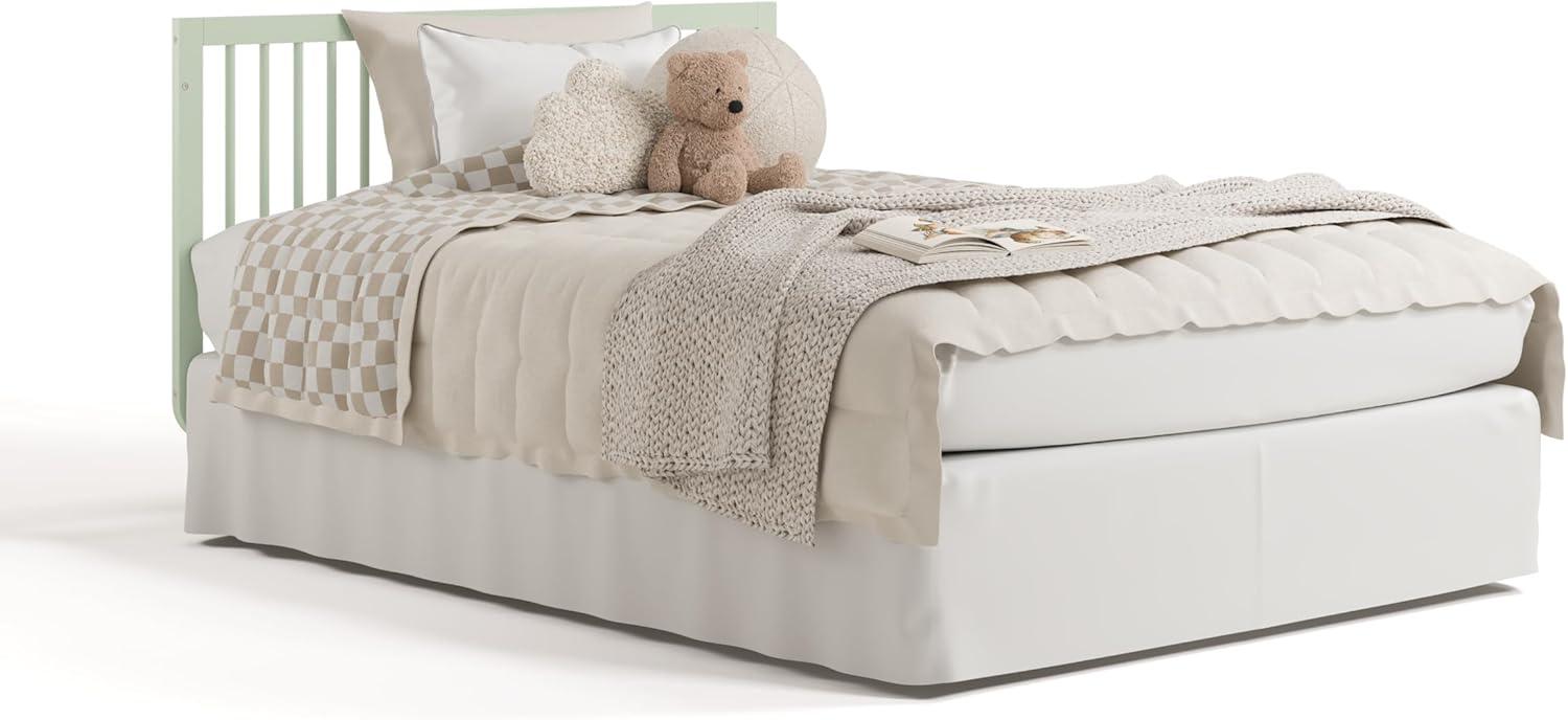 imageStorkcraft Santorini Deluxe 3in1 Convertible Bassinet Frosted Oat with Driftwood GREENGUARD Gold Certified Wood Baby Bassinet Includes WaterResistant Mattress Converts to Toy Box and BookcaseSage With Driftwood