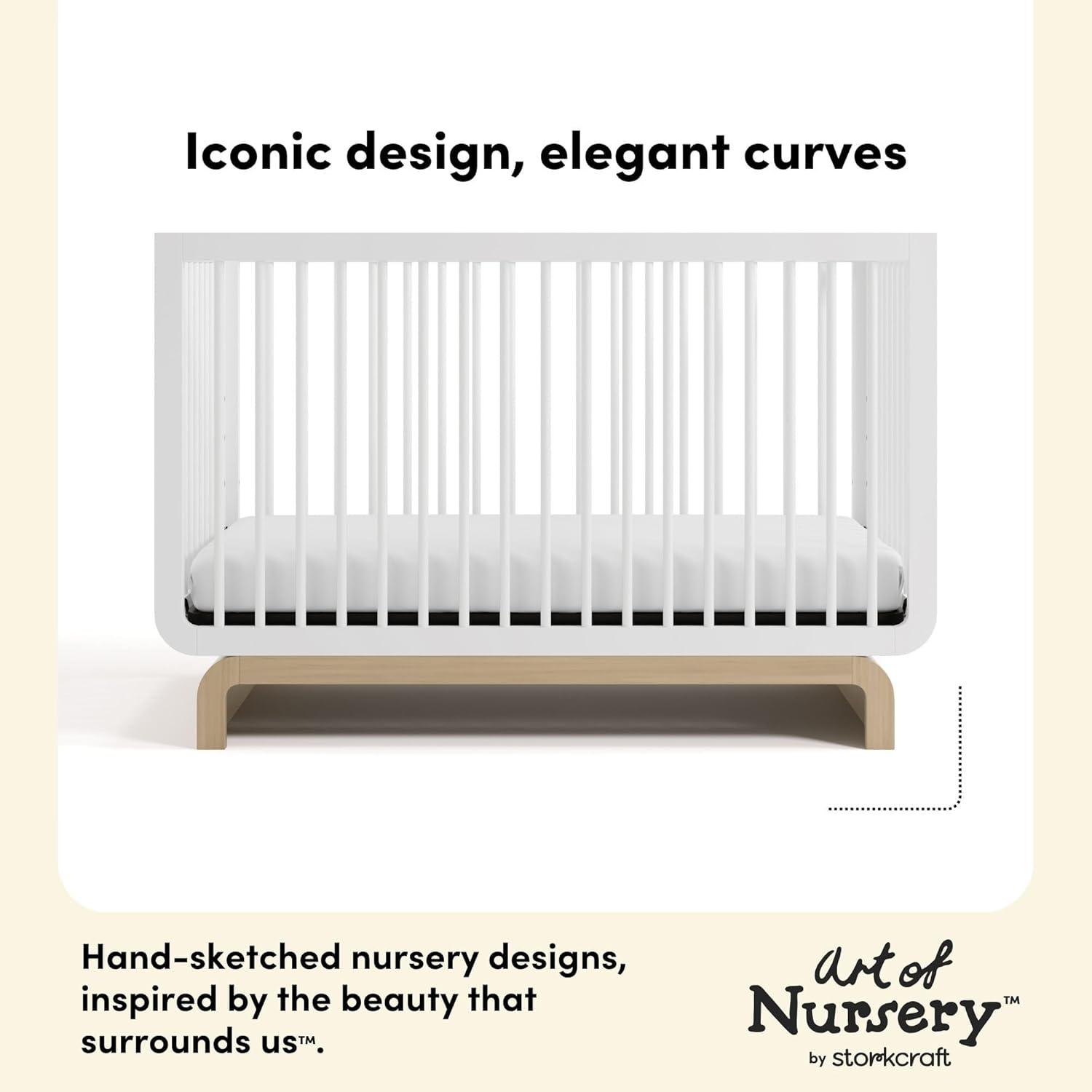 imageStorkcraft Santorini Deluxe 3in1 Convertible Bassinet Frosted Oat with Driftwood GREENGUARD Gold Certified Wood Baby Bassinet Includes WaterResistant Mattress Converts to Toy Box and BookcaseWhite With Driftwood