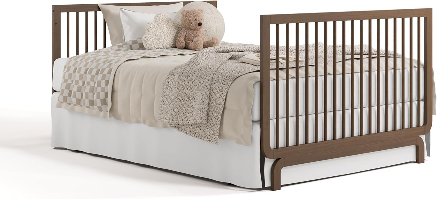 imageStorkcraft Santorini Deluxe 3in1 Convertible Bassinet Frosted Oat with Driftwood GREENGUARD Gold Certified Wood Baby Bassinet Includes WaterResistant Mattress Converts to Toy Box and BookcaseHazelnut