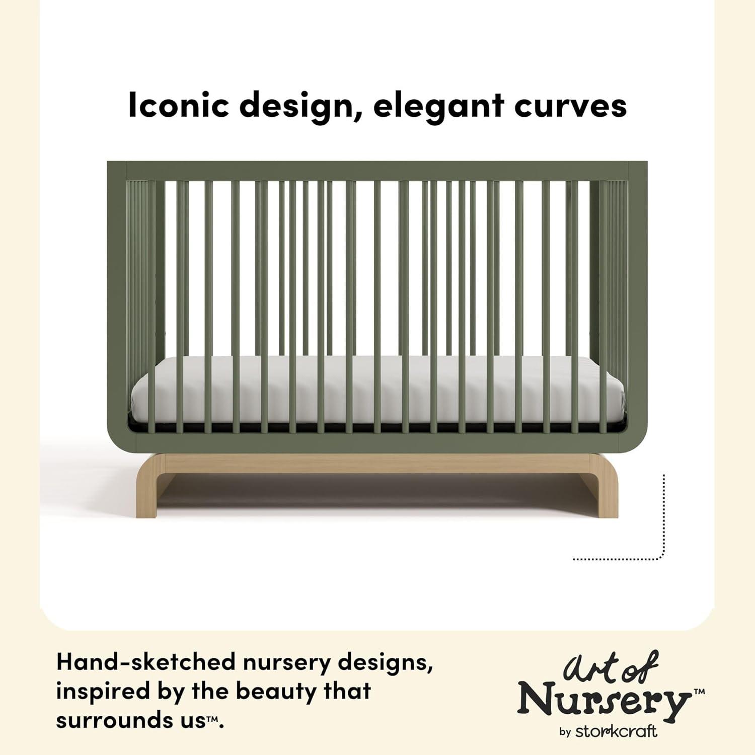 imageStorkcraft Santorini Deluxe 3in1 Convertible Bassinet Frosted Oat with Driftwood GREENGUARD Gold Certified Wood Baby Bassinet Includes WaterResistant Mattress Converts to Toy Box and BookcaseOlive With Driftwood