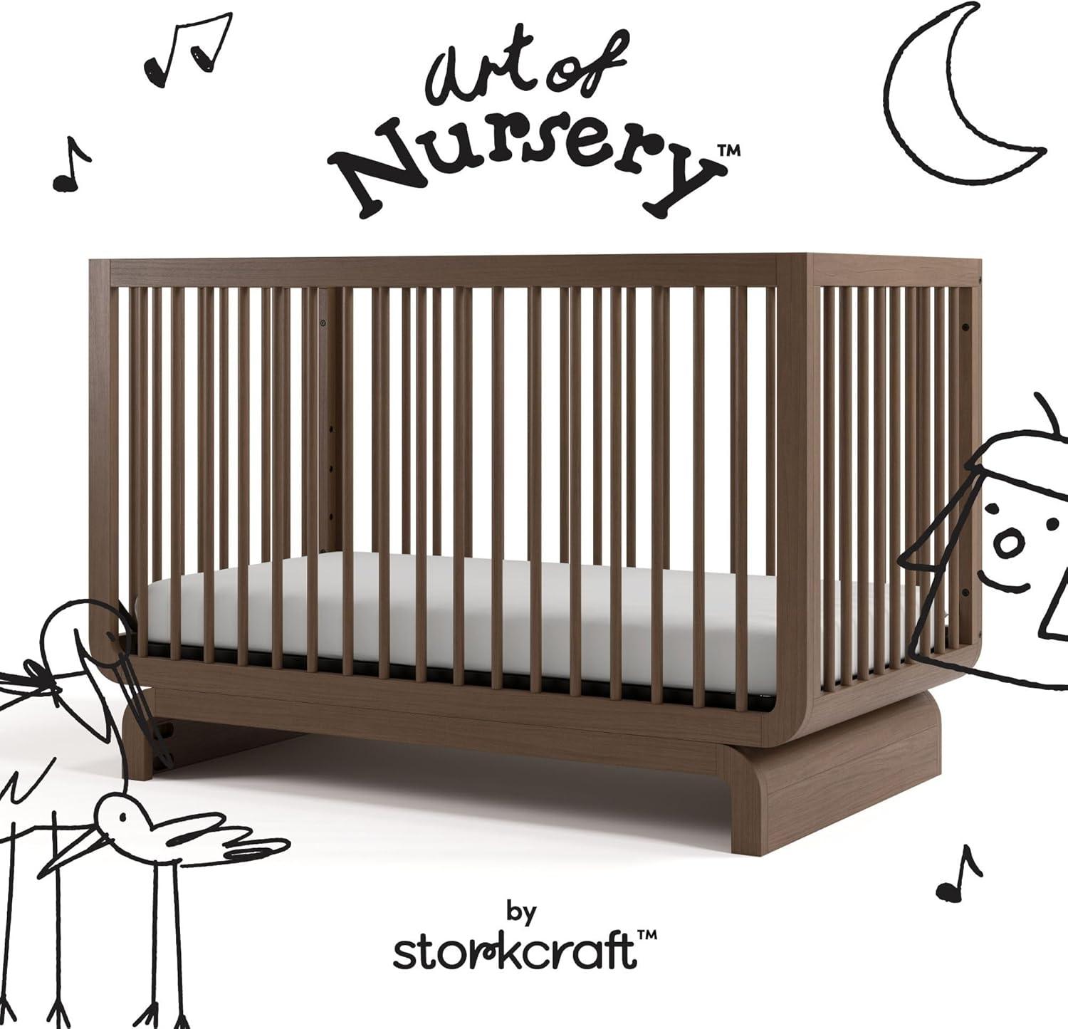 imageStorkcraft Santorini Deluxe 3in1 Convertible Bassinet Frosted Oat with Driftwood GREENGUARD Gold Certified Wood Baby Bassinet Includes WaterResistant Mattress Converts to Toy Box and BookcaseHazelnut