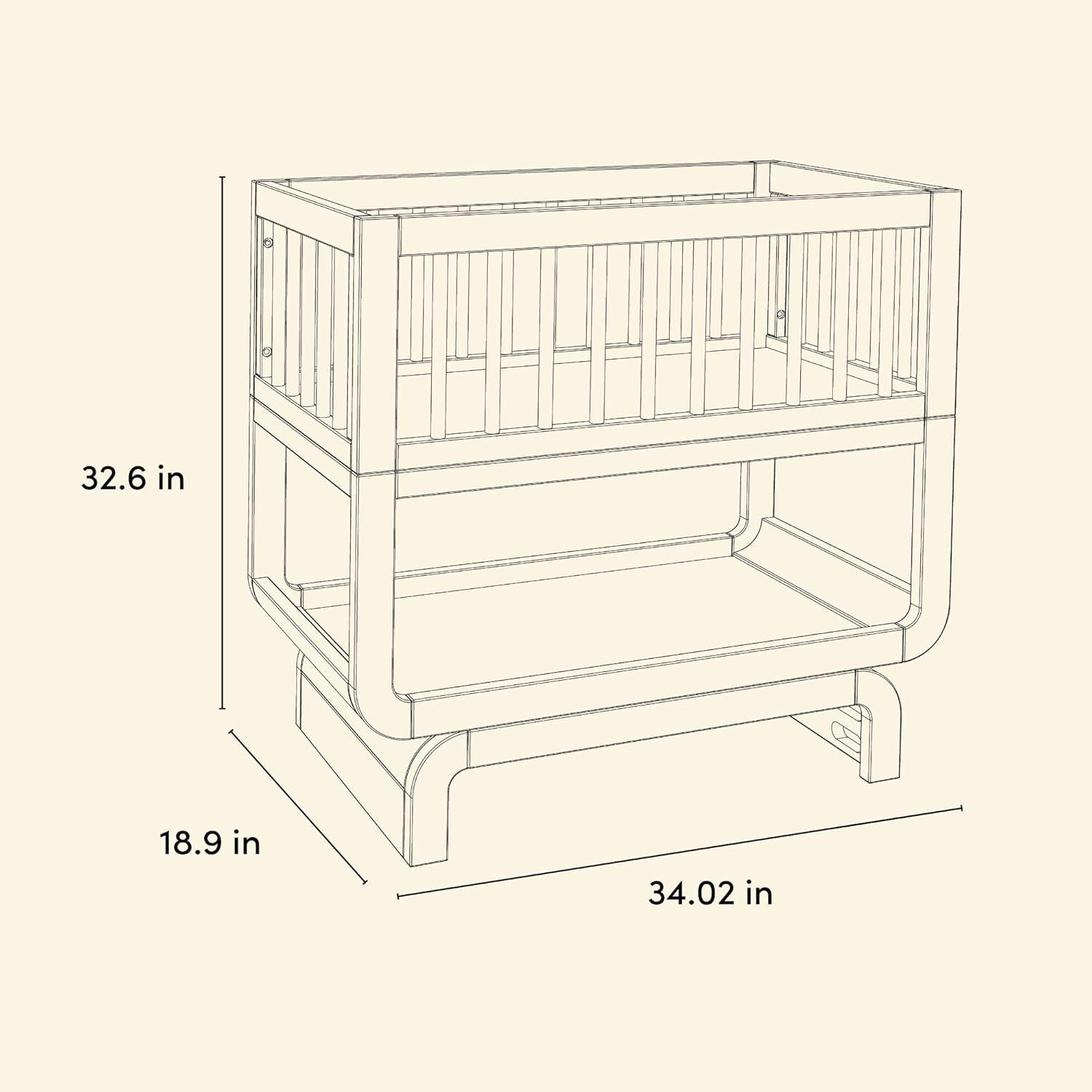 imageStorkcraft Santorini Deluxe 3in1 Convertible Bassinet Frosted Oat with Driftwood GREENGUARD Gold Certified Wood Baby Bassinet Includes WaterResistant Mattress Converts to Toy Box and BookcaseDriftwood