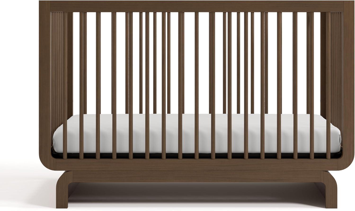 imageStorkcraft Santorini Deluxe 3in1 Convertible Bassinet Frosted Oat with Driftwood GREENGUARD Gold Certified Wood Baby Bassinet Includes WaterResistant Mattress Converts to Toy Box and BookcaseHazelnut