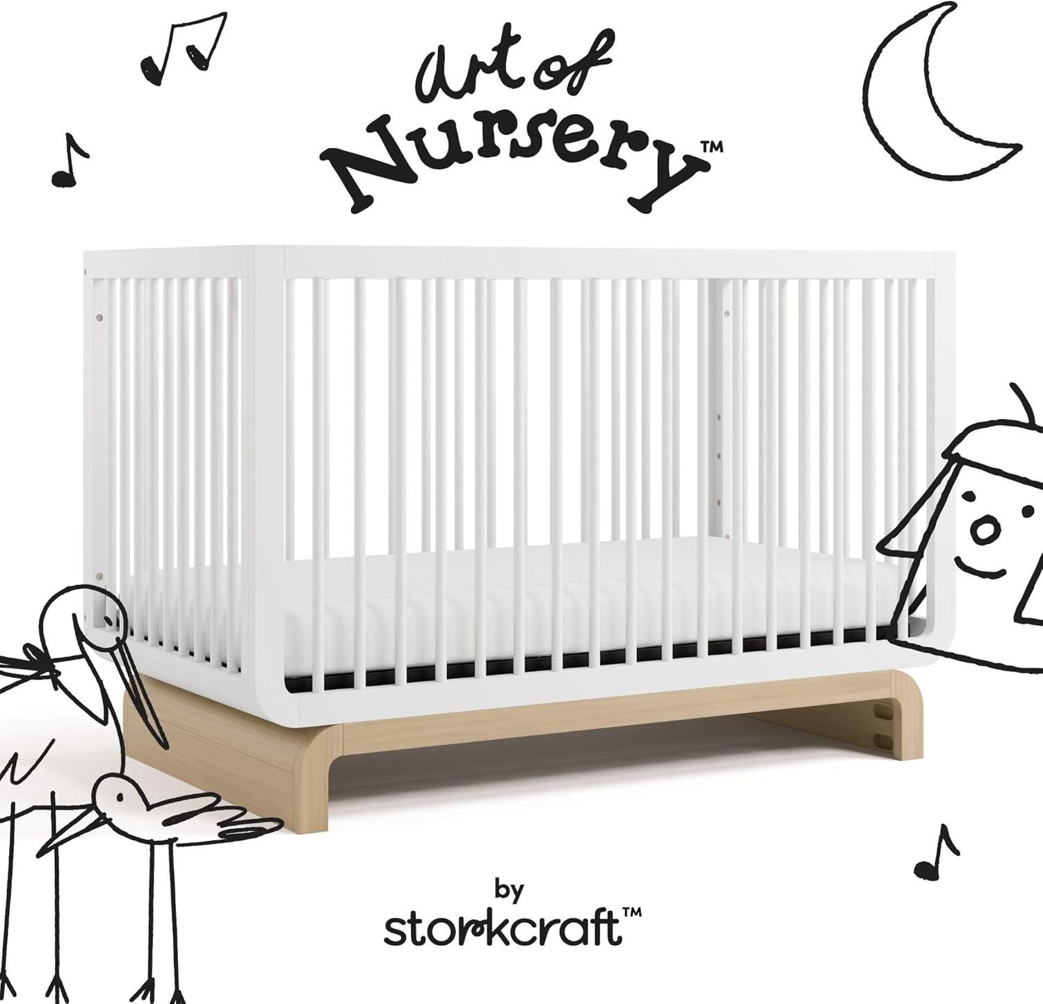 imageStorkcraft Santorini Deluxe 3in1 Convertible Bassinet Frosted Oat with Driftwood GREENGUARD Gold Certified Wood Baby Bassinet Includes WaterResistant Mattress Converts to Toy Box and BookcaseWhite With Driftwood