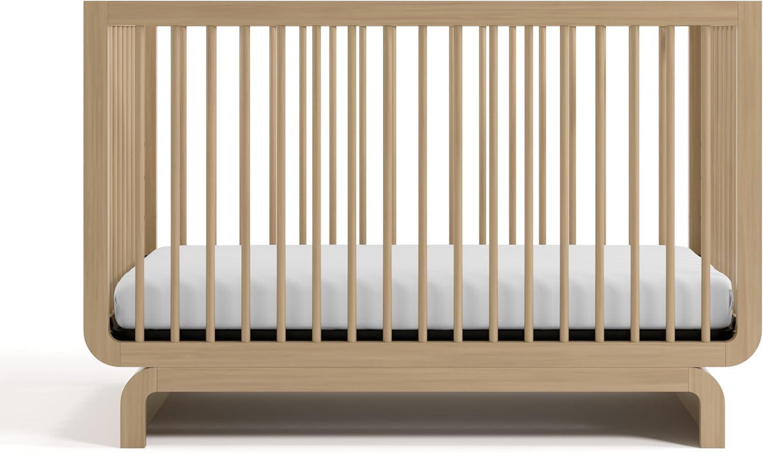 imageStorkcraft Santorini Deluxe 3in1 Convertible Bassinet Frosted Oat with Driftwood GREENGUARD Gold Certified Wood Baby Bassinet Includes WaterResistant Mattress Converts to Toy Box and BookcaseDriftwood