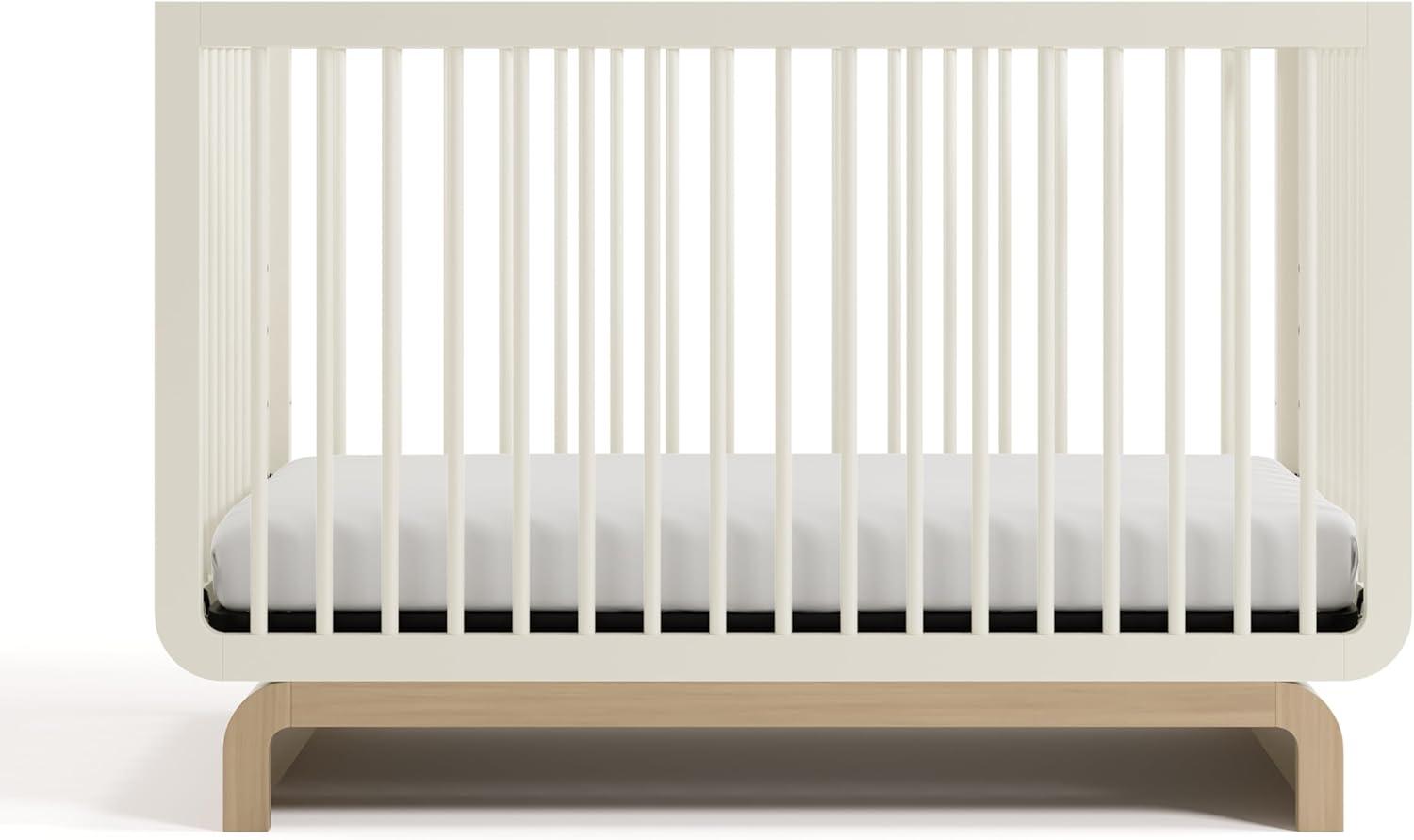 imageStorkcraft Santorini Deluxe 3in1 Convertible Bassinet Frosted Oat with Driftwood GREENGUARD Gold Certified Wood Baby Bassinet Includes WaterResistant Mattress Converts to Toy Box and BookcaseFrosted Oat With Driftwood