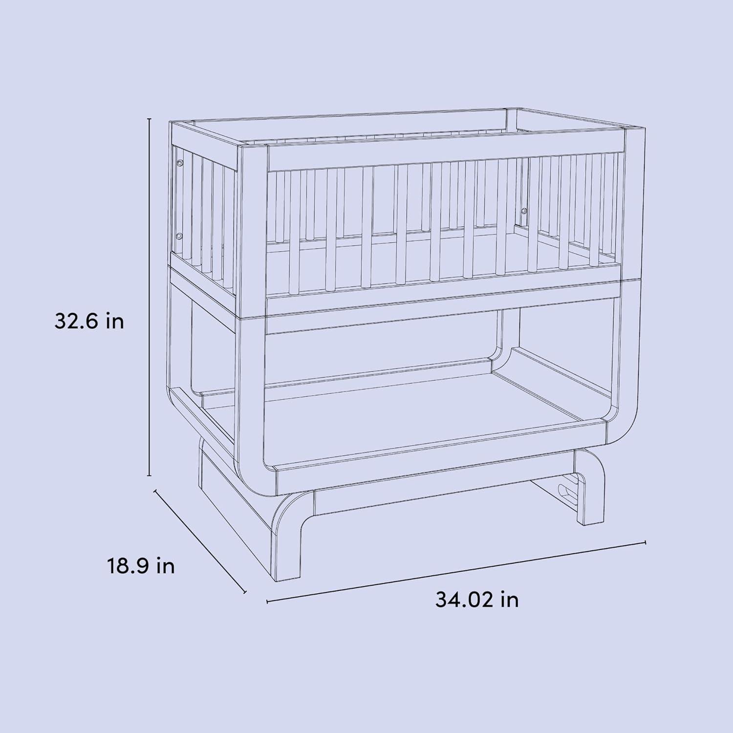imageStorkcraft Santorini Deluxe 3in1 Convertible Bassinet Frosted Oat with Driftwood GREENGUARD Gold Certified Wood Baby Bassinet Includes WaterResistant Mattress Converts to Toy Box and BookcaseFrosted Oat With Driftwood