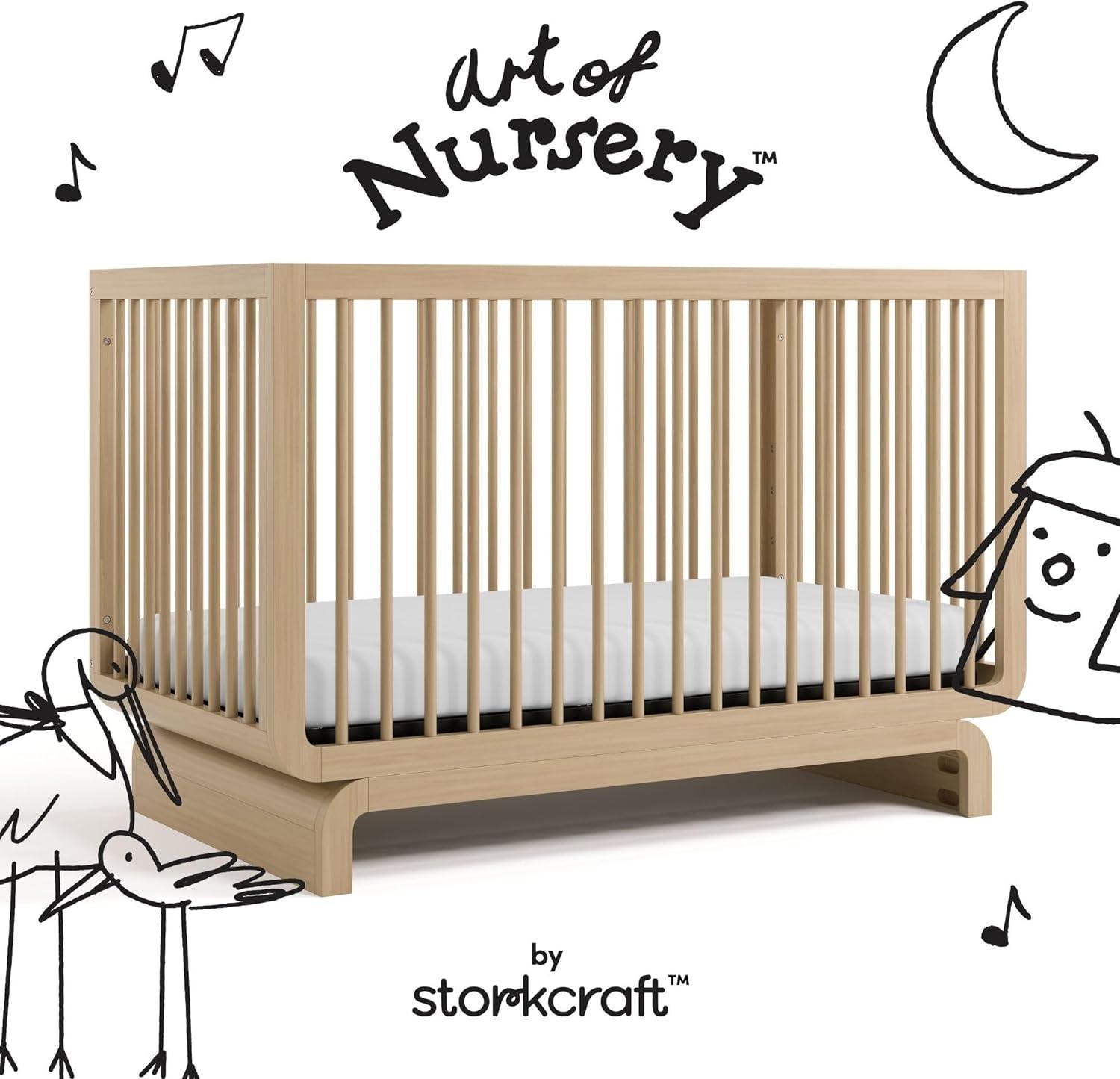 imageStorkcraft Santorini Deluxe 3in1 Convertible Bassinet Frosted Oat with Driftwood GREENGUARD Gold Certified Wood Baby Bassinet Includes WaterResistant Mattress Converts to Toy Box and BookcaseDriftwood