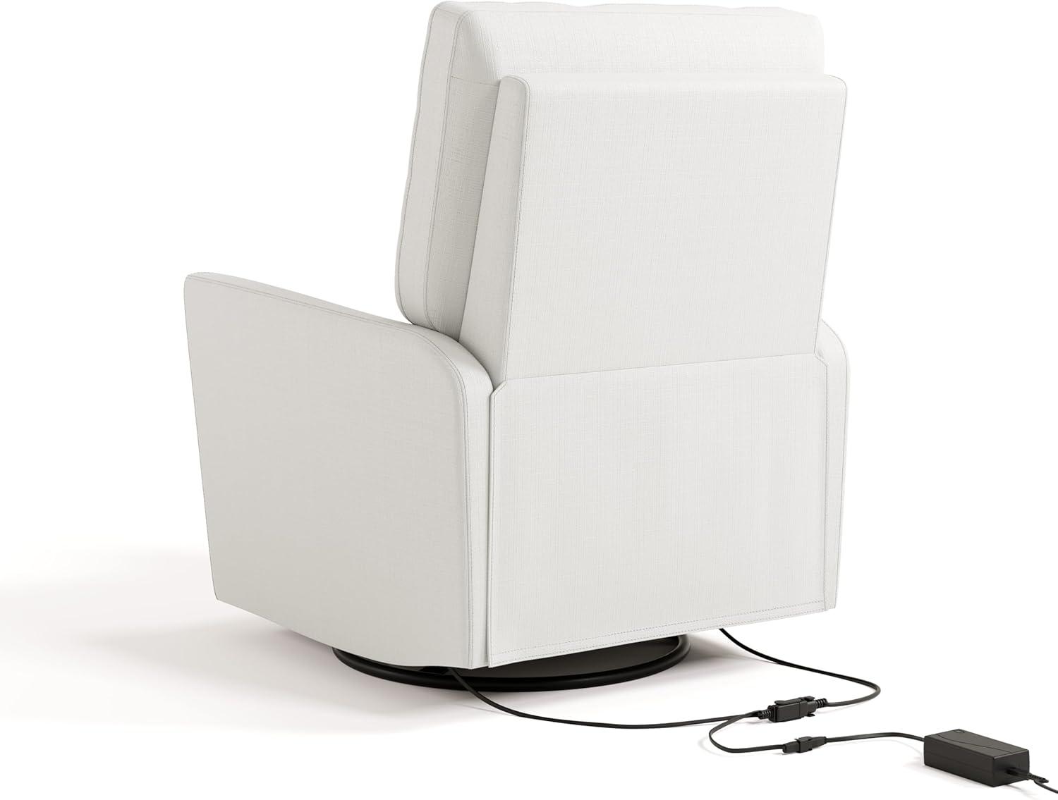 imageStorkcraft Santorini Deluxe Power Recliner Swivel Glider Ivory Basketweave Premium Electronic Power Recliner for Nursery Includes DualUSB Charging Port for USBA ampamp USBC Glider Rocking ChairIvory Basketweave