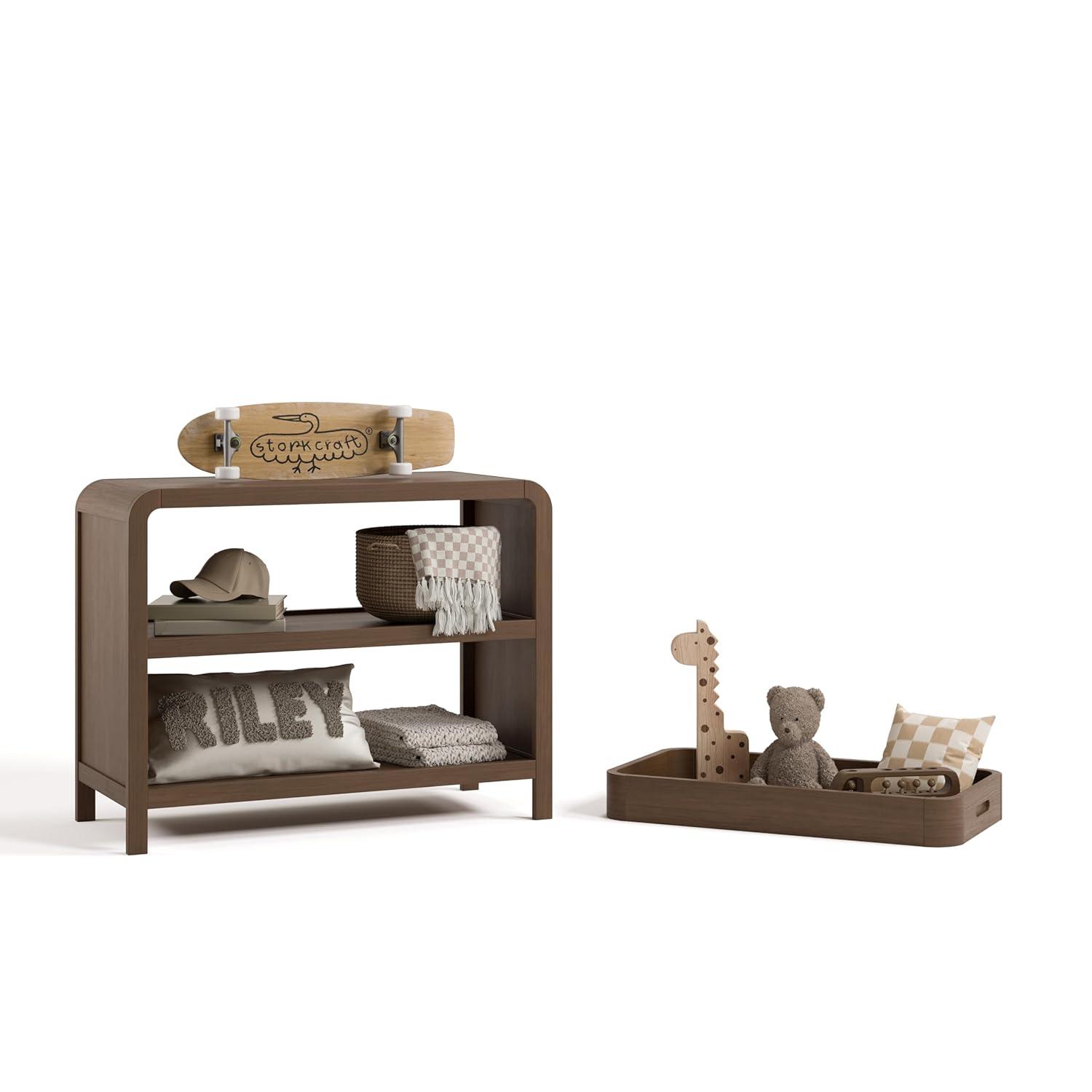 imageStorkcraft Santos Changing Table Olive GREENGUARD Gold Certified Baby Changing Table Solid Wood Changing Table for Baby Removable Changing Topper Fits StandardSize Changing PadHazelnut