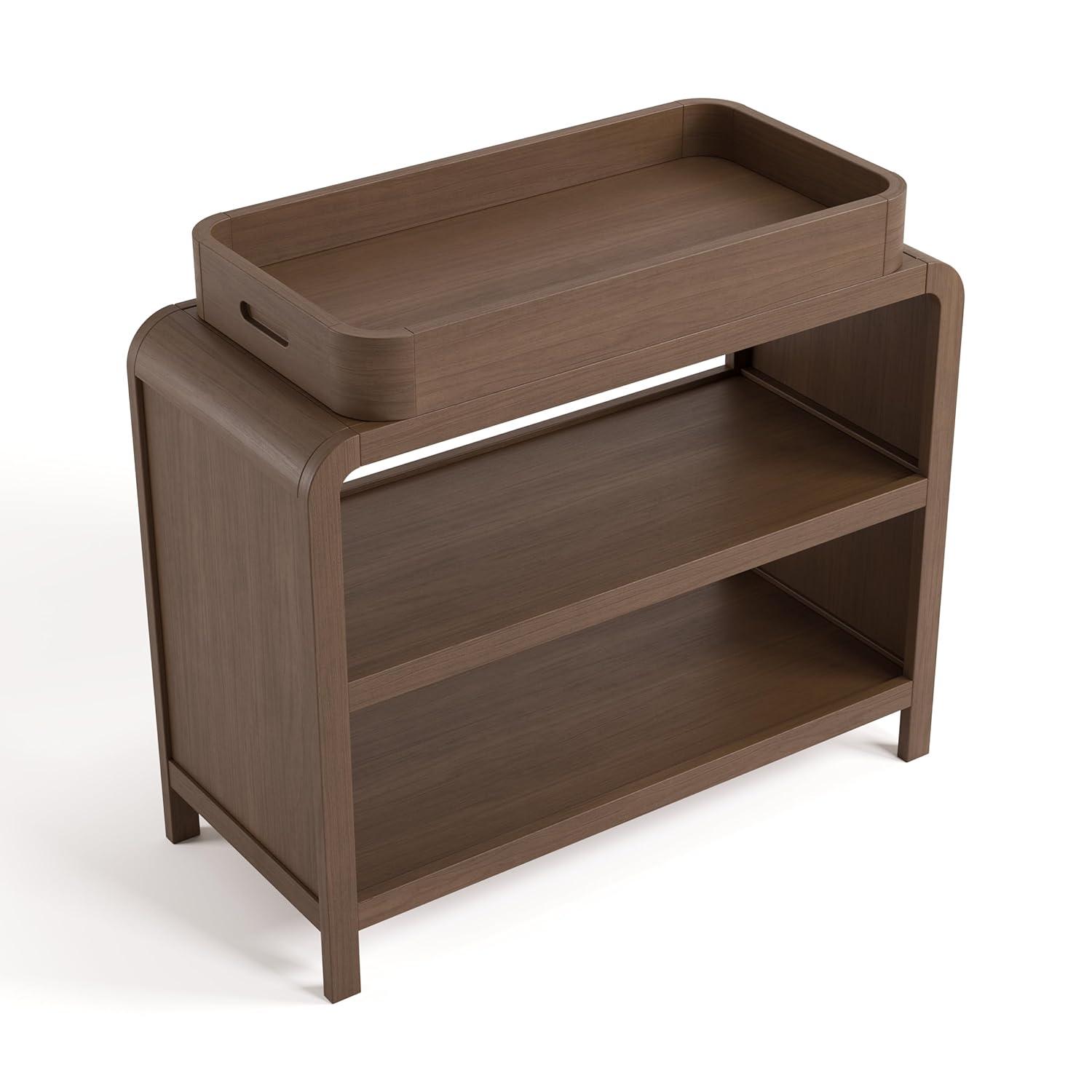 imageStorkcraft Santos Changing Table Olive GREENGUARD Gold Certified Baby Changing Table Solid Wood Changing Table for Baby Removable Changing Topper Fits StandardSize Changing PadHazelnut