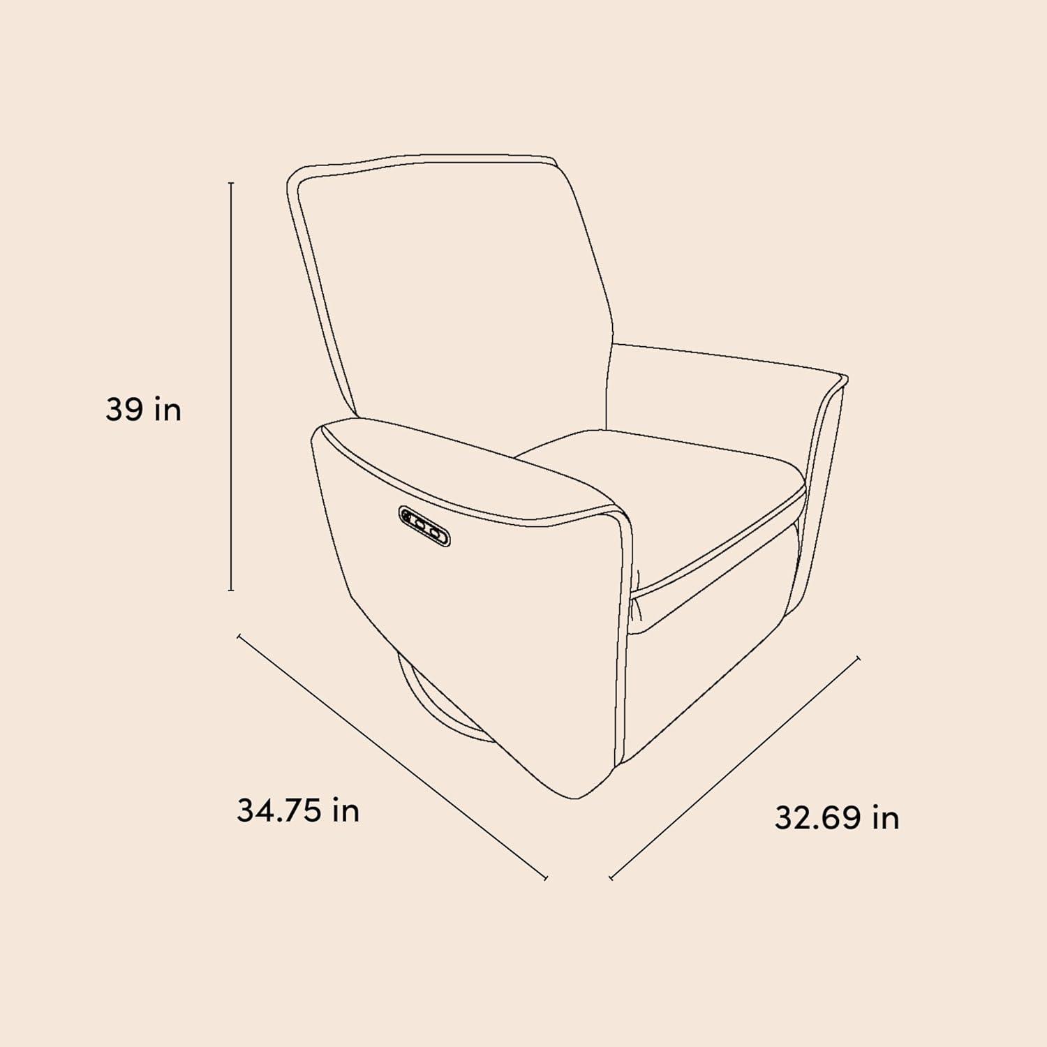 imageStorkcraft Santos Deluxe Power Recliner Swivel Glider Ivory Boucle Premium Electronic Power Recliner for Nursery Includes DualUSB Charging Port with USBA ampamp USBC Glider Rocking ChairMountain Brown Boucle
