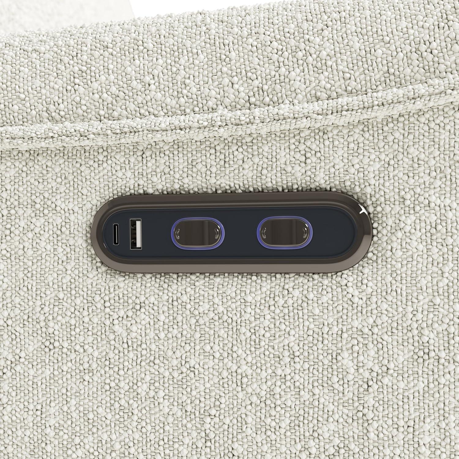 imageStorkcraft Santos Deluxe Power Recliner Swivel Glider Ivory Boucle Premium Electronic Power Recliner for Nursery Includes DualUSB Charging Port with USBA ampamp USBC Glider Rocking ChairIvory Boucle