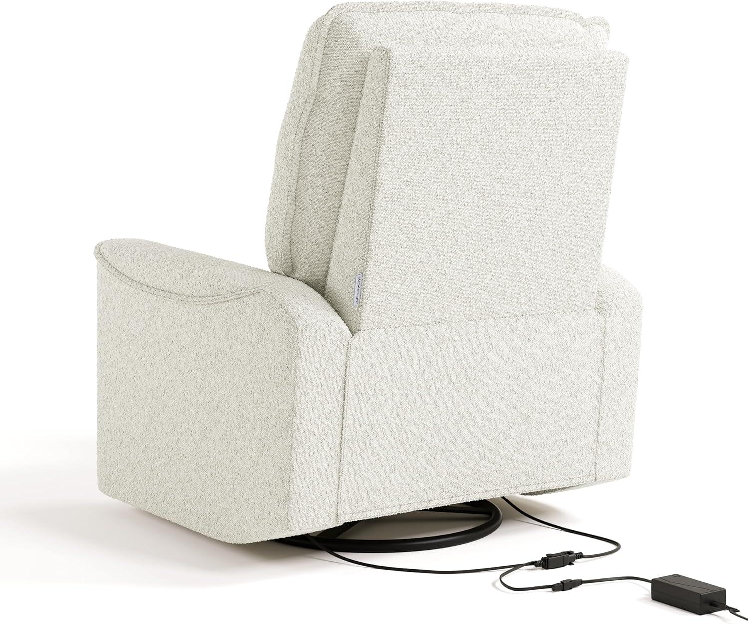 imageStorkcraft Santos Deluxe Power Recliner Swivel Glider Ivory Boucle Premium Electronic Power Recliner for Nursery Includes DualUSB Charging Port with USBA ampamp USBC Glider Rocking ChairIvory Boucle