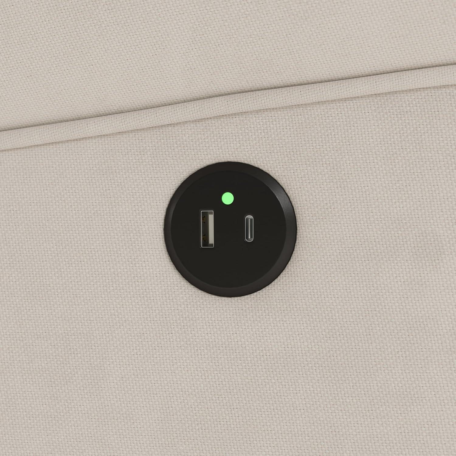 imageStorkcraft Serenity Glider Recliner Nursery Chair with USB Charging Port Ivory Premium Upholstered Nursery Glider Recliner with Manual Recline Function Dual USB ChargingIvory