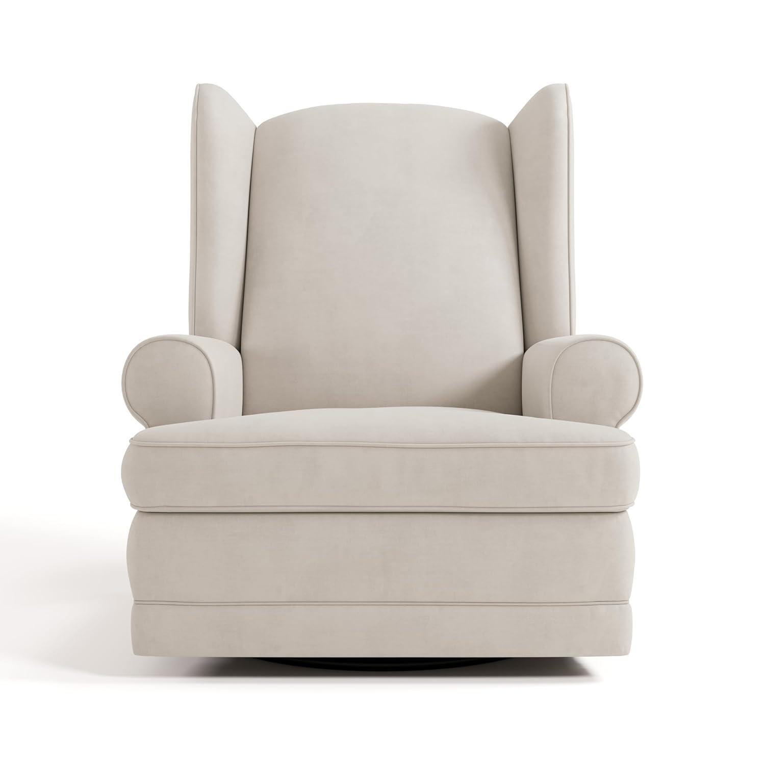 imageStorkcraft Serenity Glider Recliner Nursery Chair with USB Charging Port Ivory Premium Upholstered Nursery Glider Recliner with Manual Recline Function Dual USB ChargingIvory