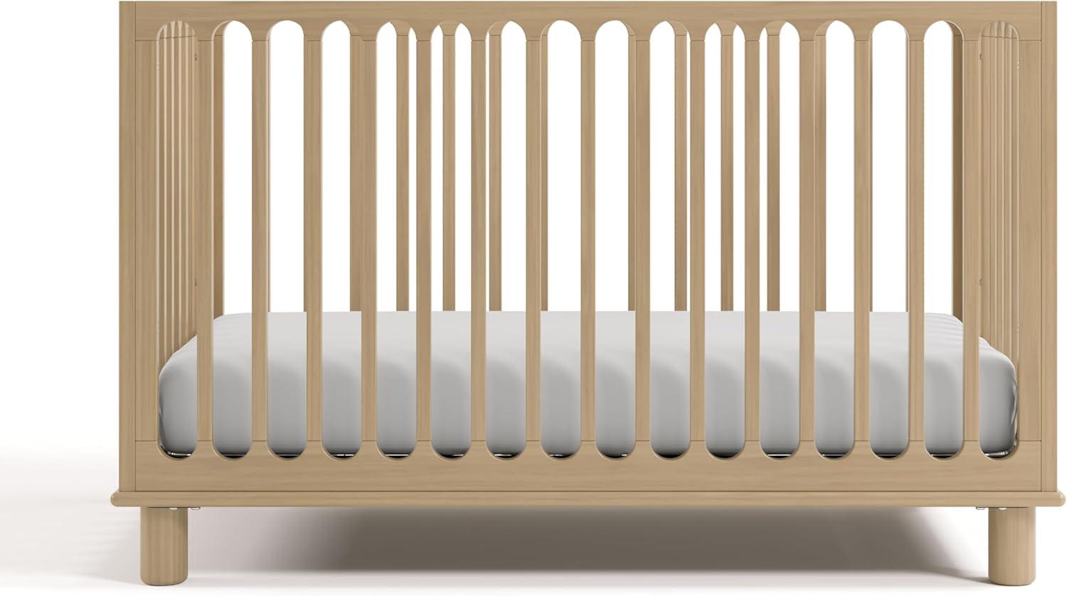 imageStorkcraft Sicily 3in1 Convertible Crib with Toddler Rail Included Driftwood GREENGUARD Gold Certified 100 Solid Wood Converts to Toddler Bed Fits Standard Crib MattressDriftwood