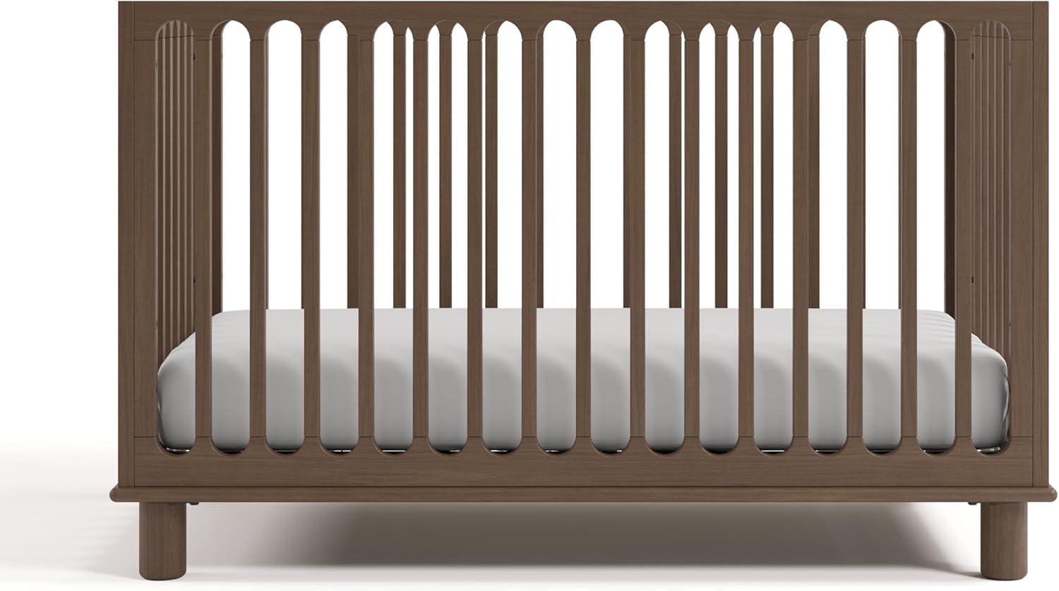 imageStorkcraft Sicily 3in1 Convertible Crib with Toddler Rail Included Driftwood GREENGUARD Gold Certified 100 Solid Wood Converts to Toddler Bed Fits Standard Crib MattressHazelnut