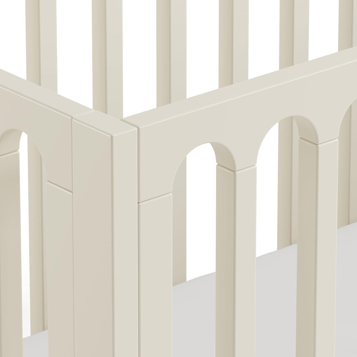 imageStorkcraft Sicily 3in1 Convertible Crib with Toddler Rail Included Driftwood GREENGUARD Gold Certified 100 Solid Wood Converts to Toddler Bed Fits Standard Crib MattressFrosted Oat With Driftwood