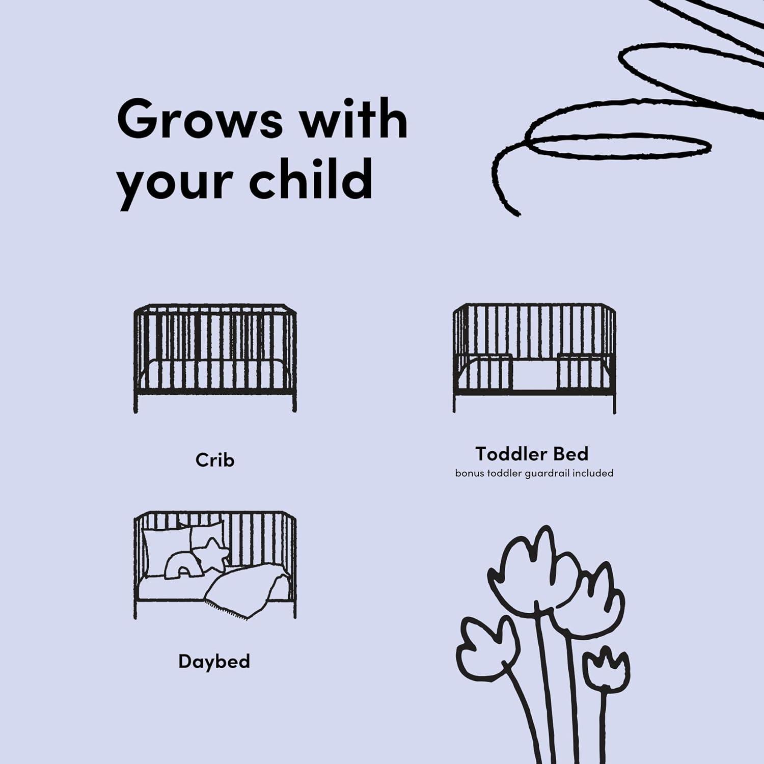 imageStorkcraft Sicily 3in1 Convertible Crib with Toddler Rail Included Driftwood GREENGUARD Gold Certified 100 Solid Wood Converts to Toddler Bed Fits Standard Crib MattressOlive With Driftwood