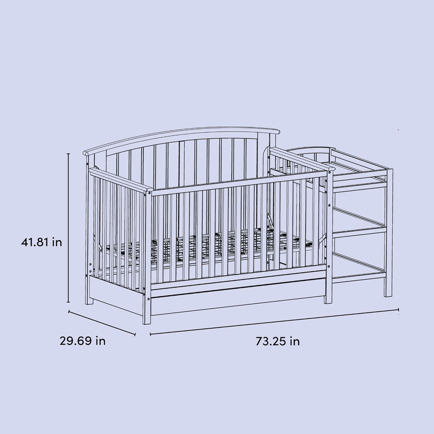 imageStorkcraft Steveston 5in1 Convertible Crib and Changer with Drawer Gray GREENGUARD Gold Certified Crib and Changing Table Combo with Drawer Converts to Toddler Bed Daybed and FullSize BedGrey