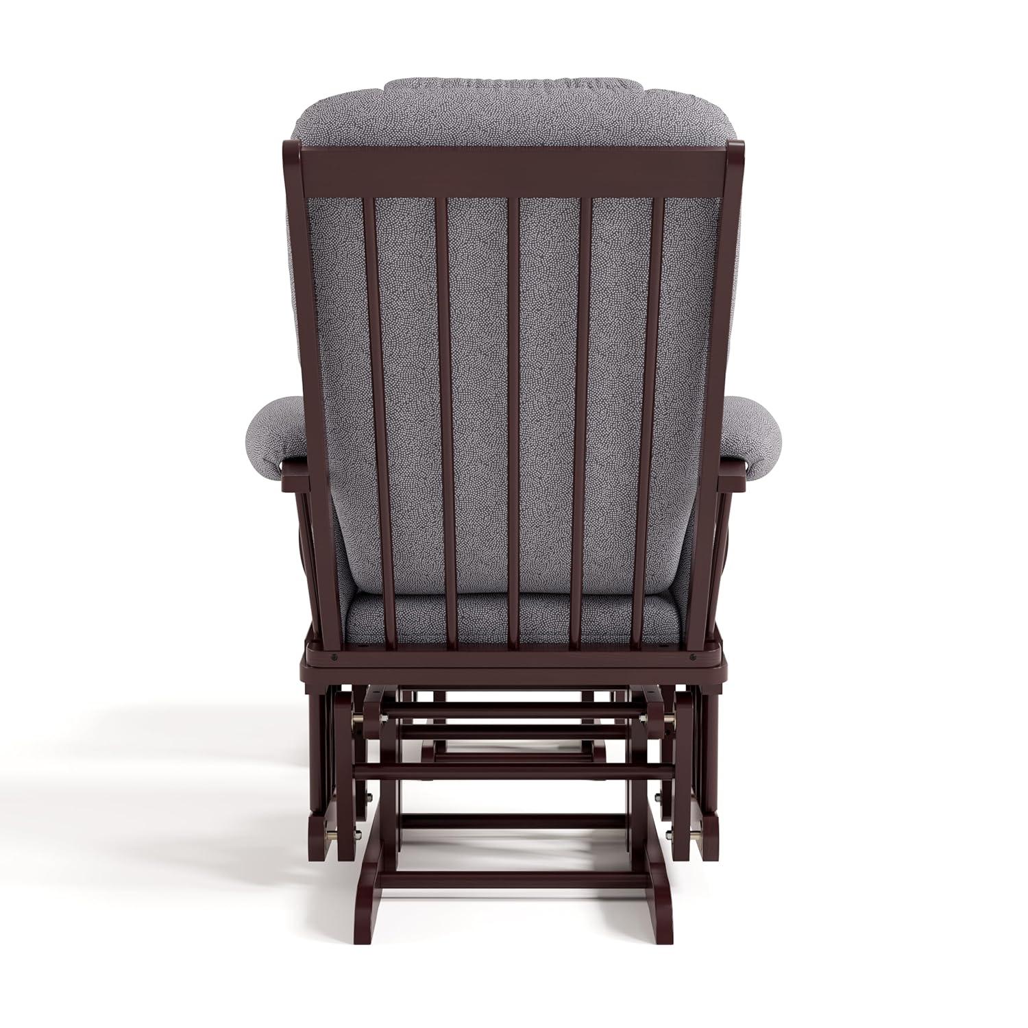 imageStorkcraft Tuscany Glider with Ottoman BlackGray GREENGUARD Gold Certified Bonus Lumbar Cushion Included Solid Wood Base Smooth Motion AwardWinning Nursery Rocking Chair Glider and OttomanEspresso WGray Swirl